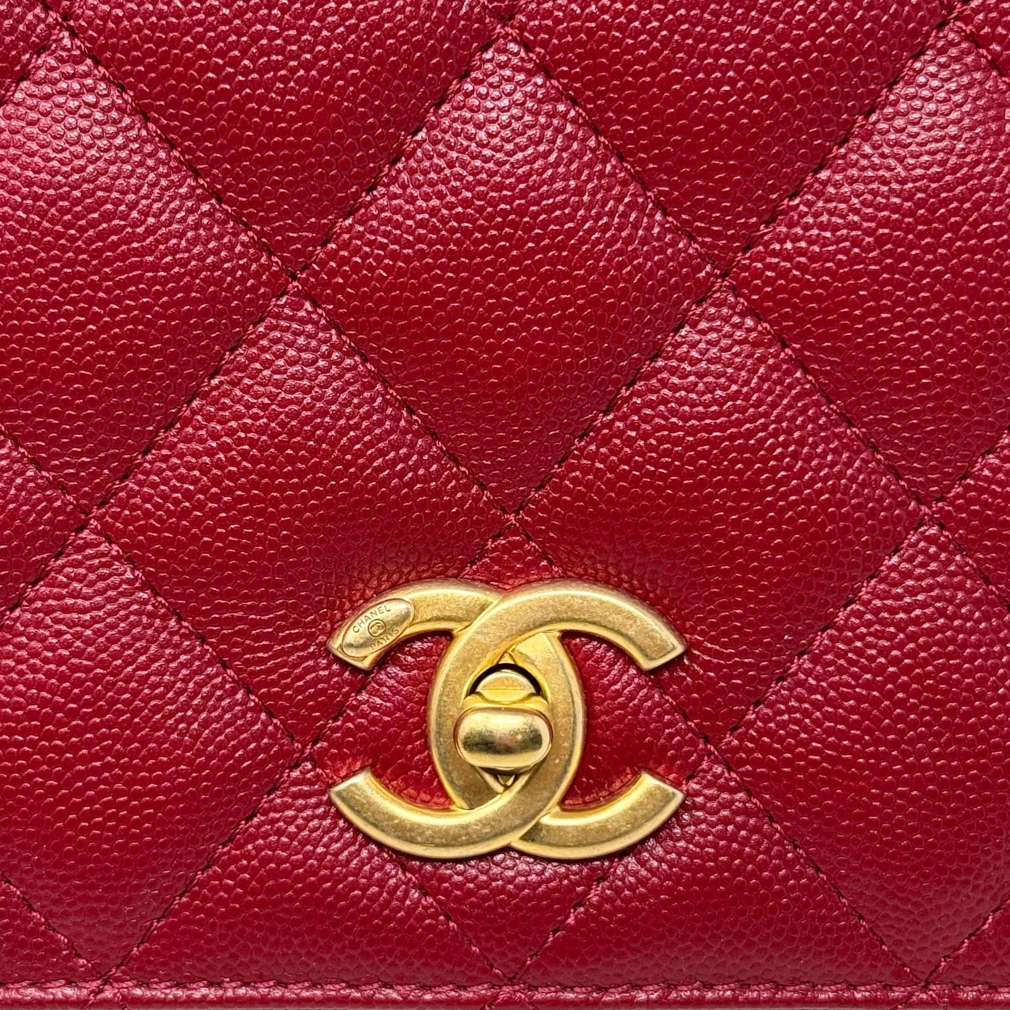 Chanel Red Mini Top Handle Flap