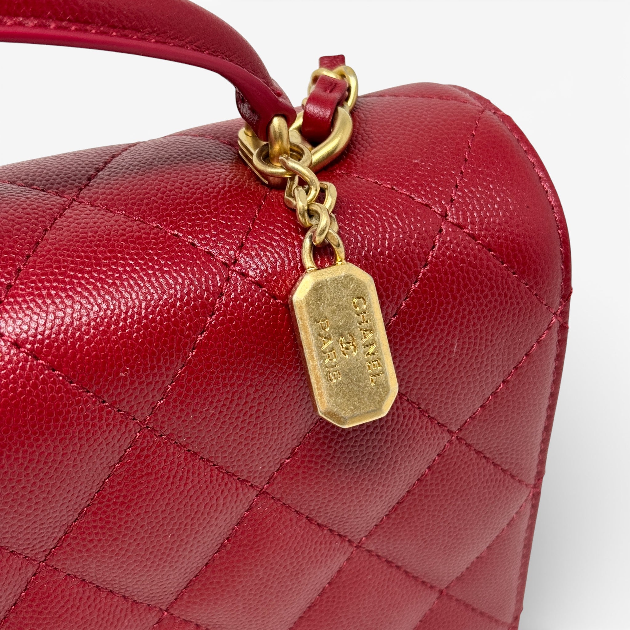 Chanel Red Mini Top Handle Flap