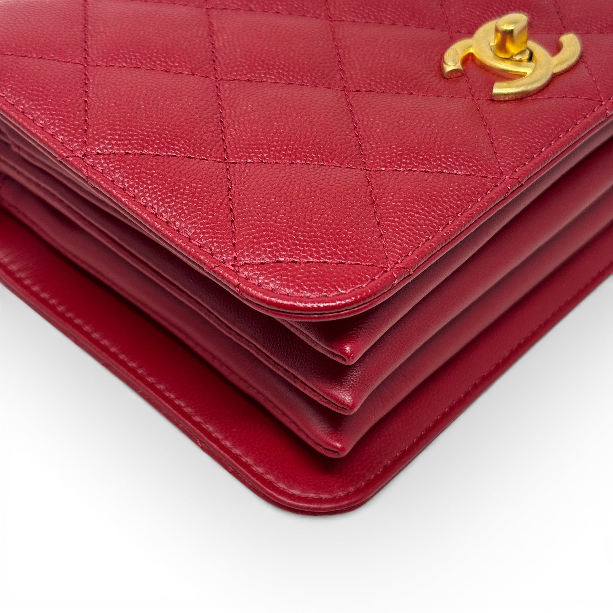 Chanel Red Mini Top Handle Flap