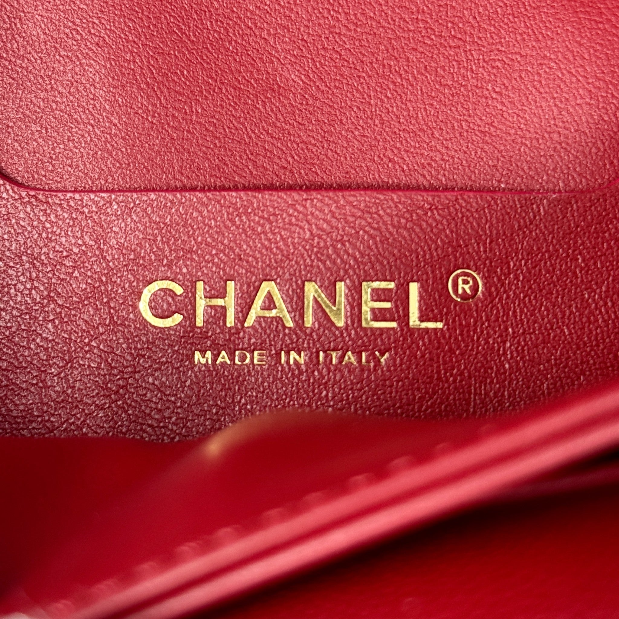 Chanel Red Mini Top Handle Flap