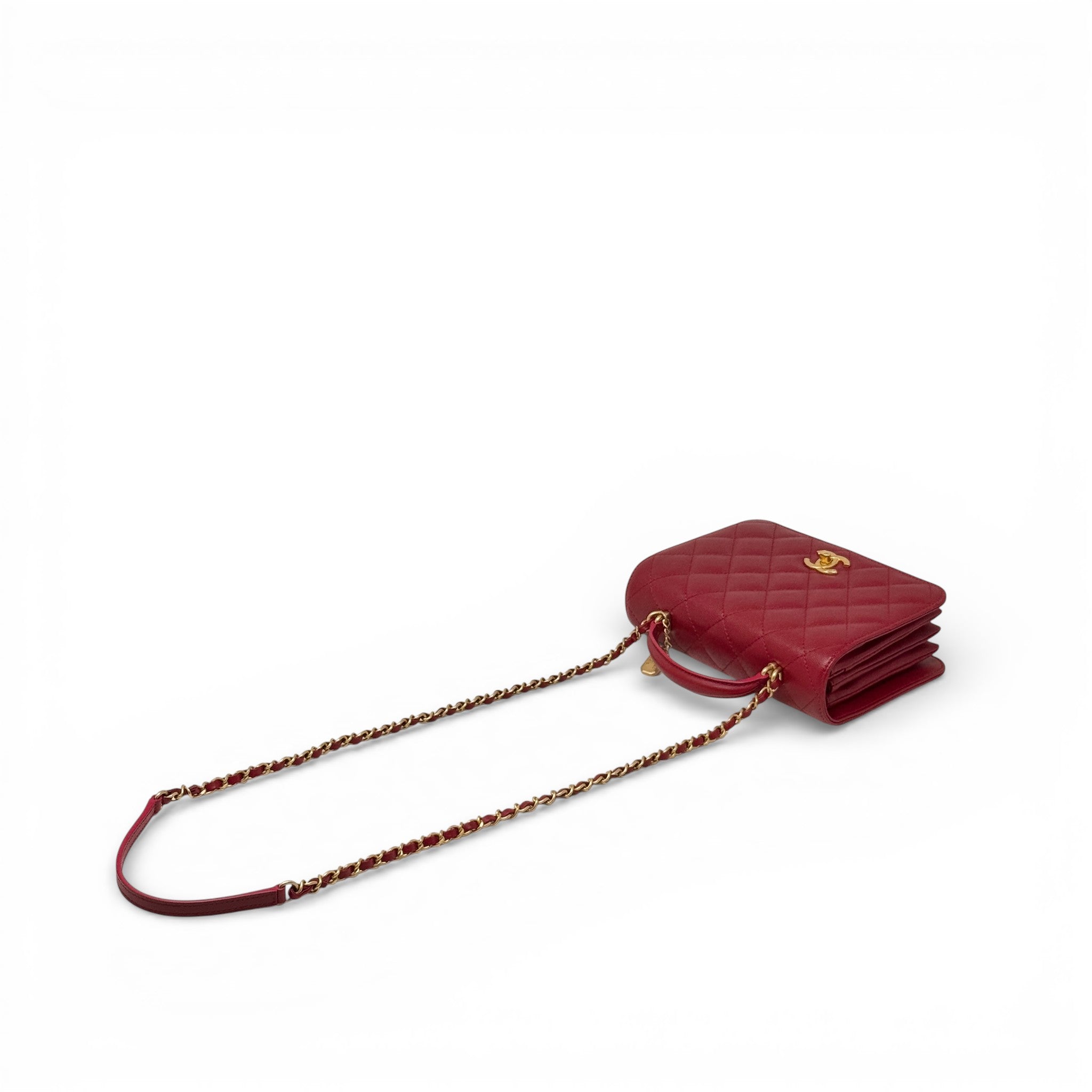 Chanel Red Mini Top Handle Flap