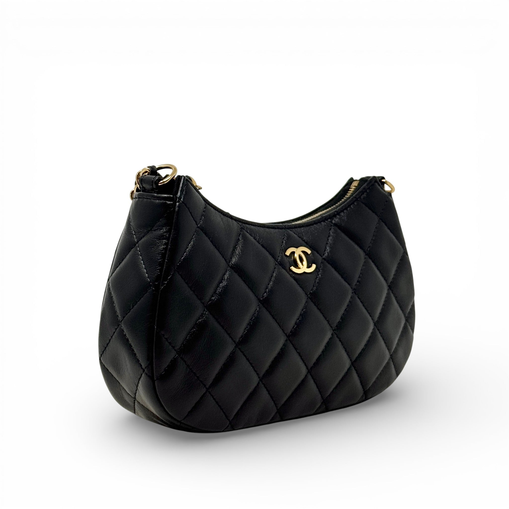 Chanel Black Heart Chain Hobo