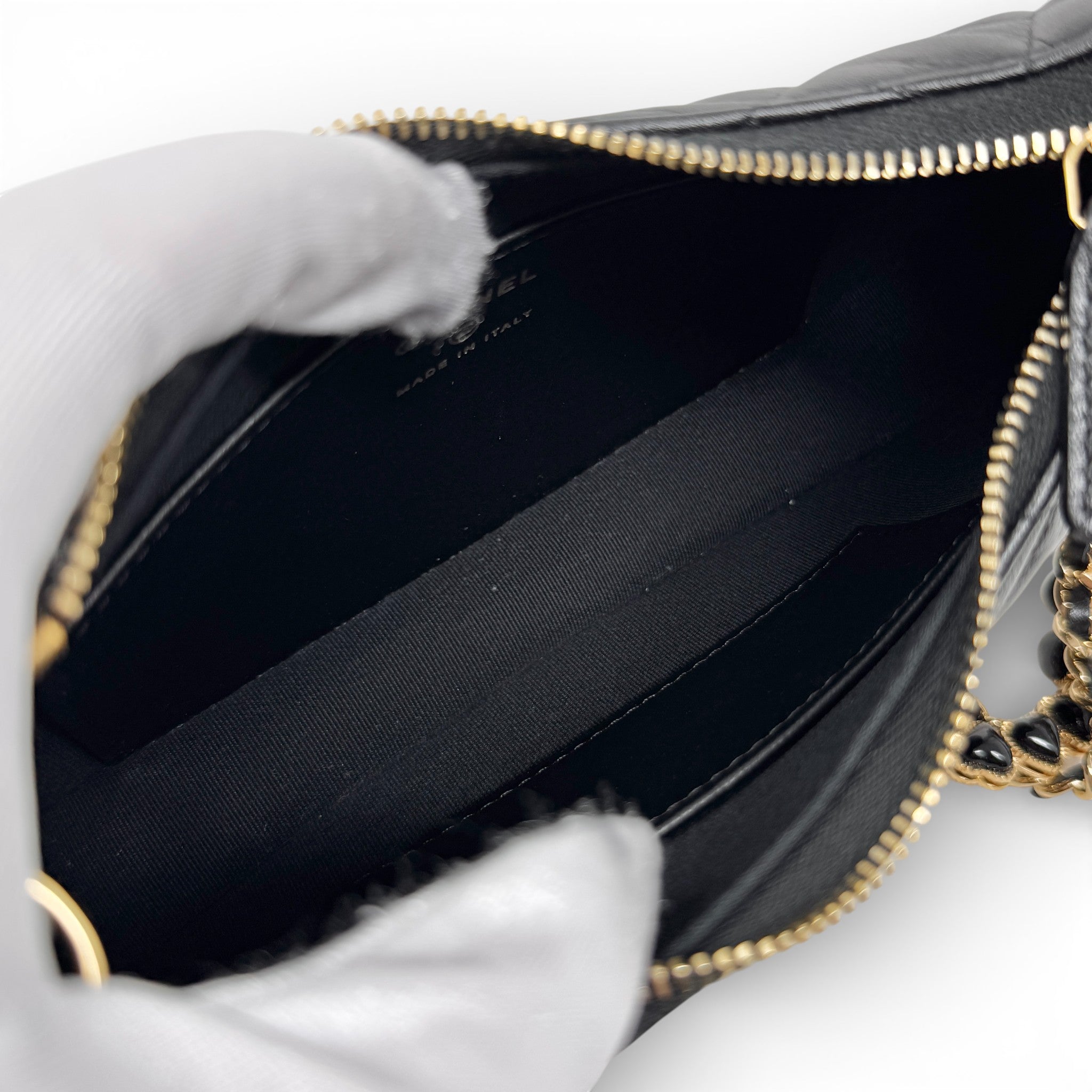 Chanel Black Heart Chain Hobo