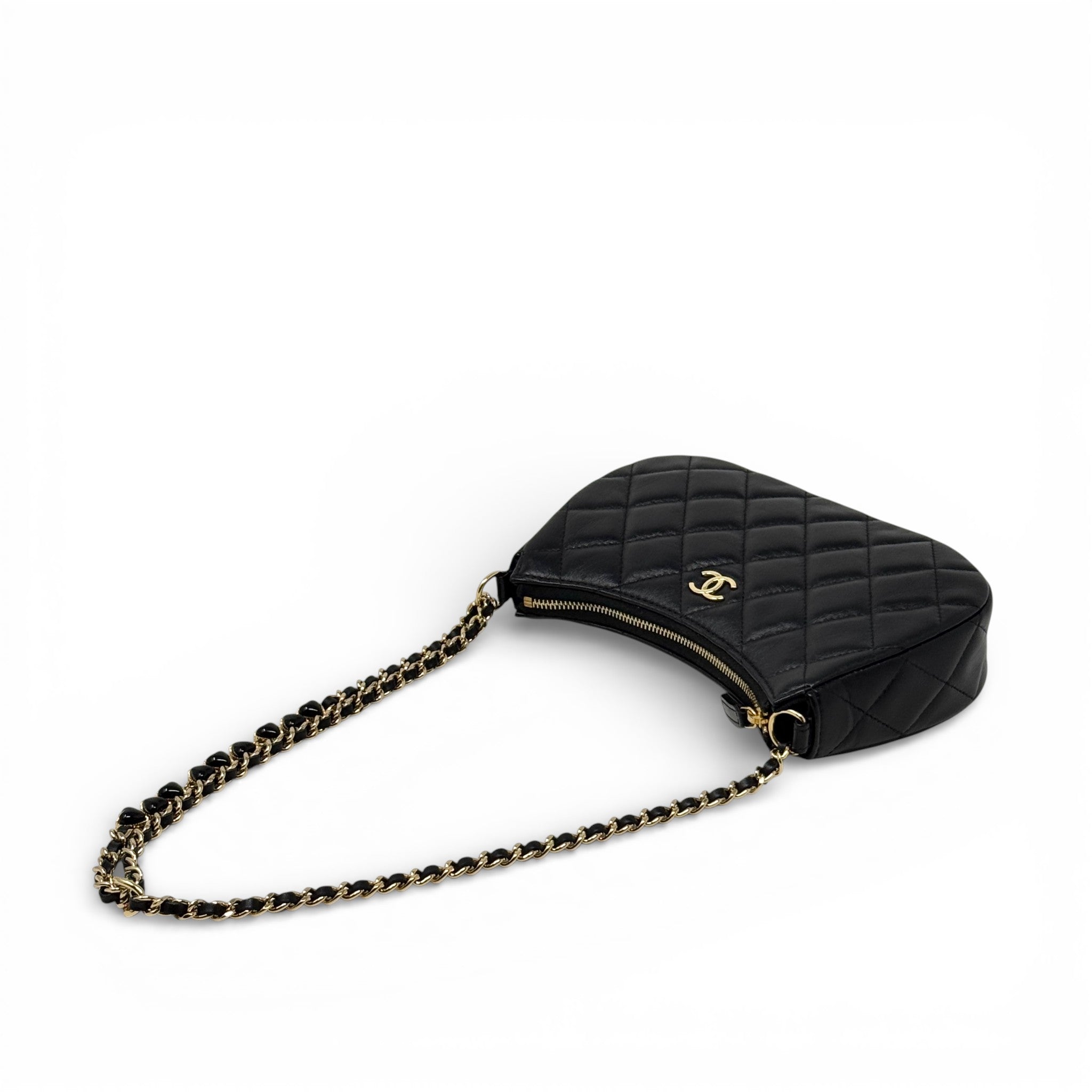 Chanel Black Heart Chain Hobo