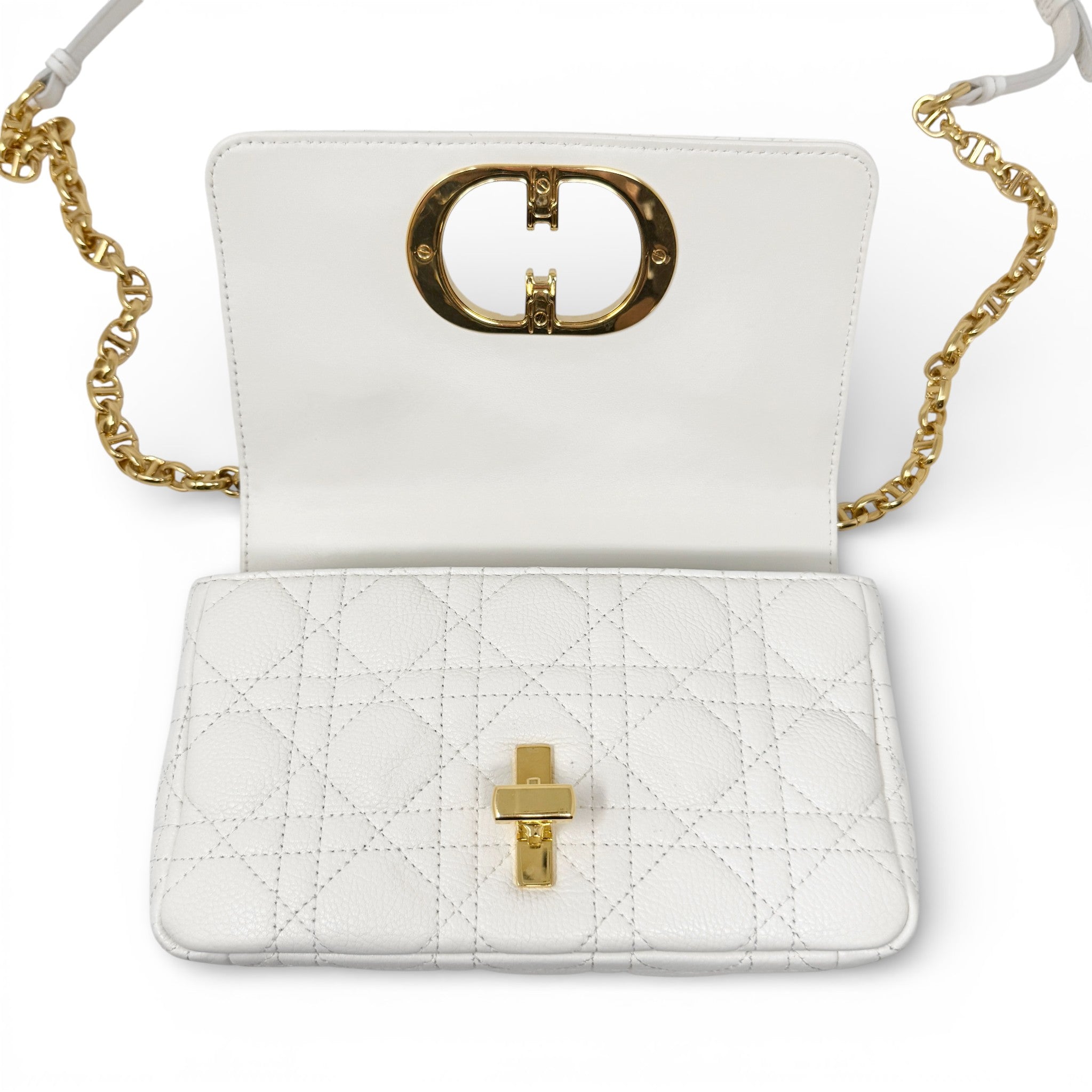Dior White Small Caro Bag