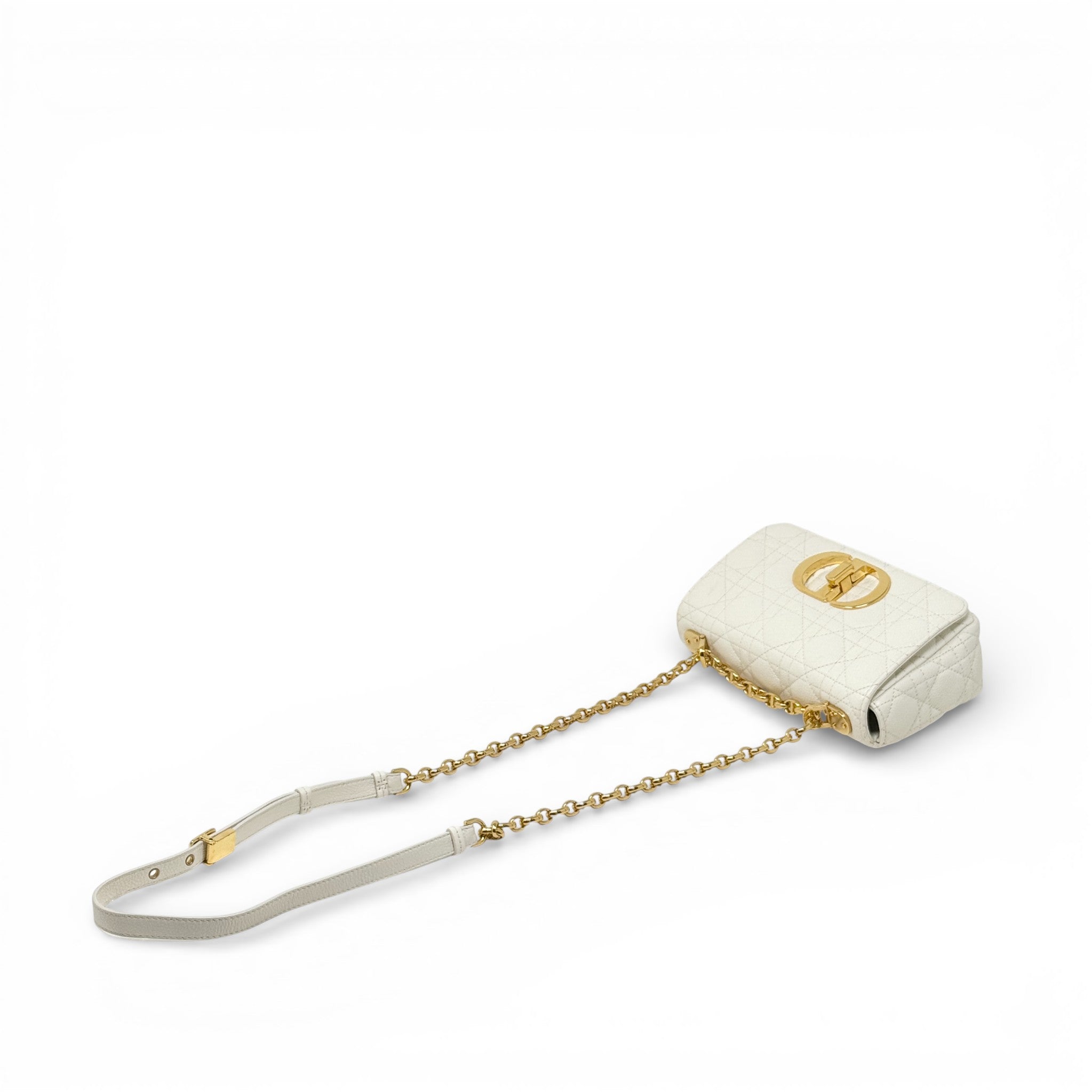 Dior White Small Caro Bag