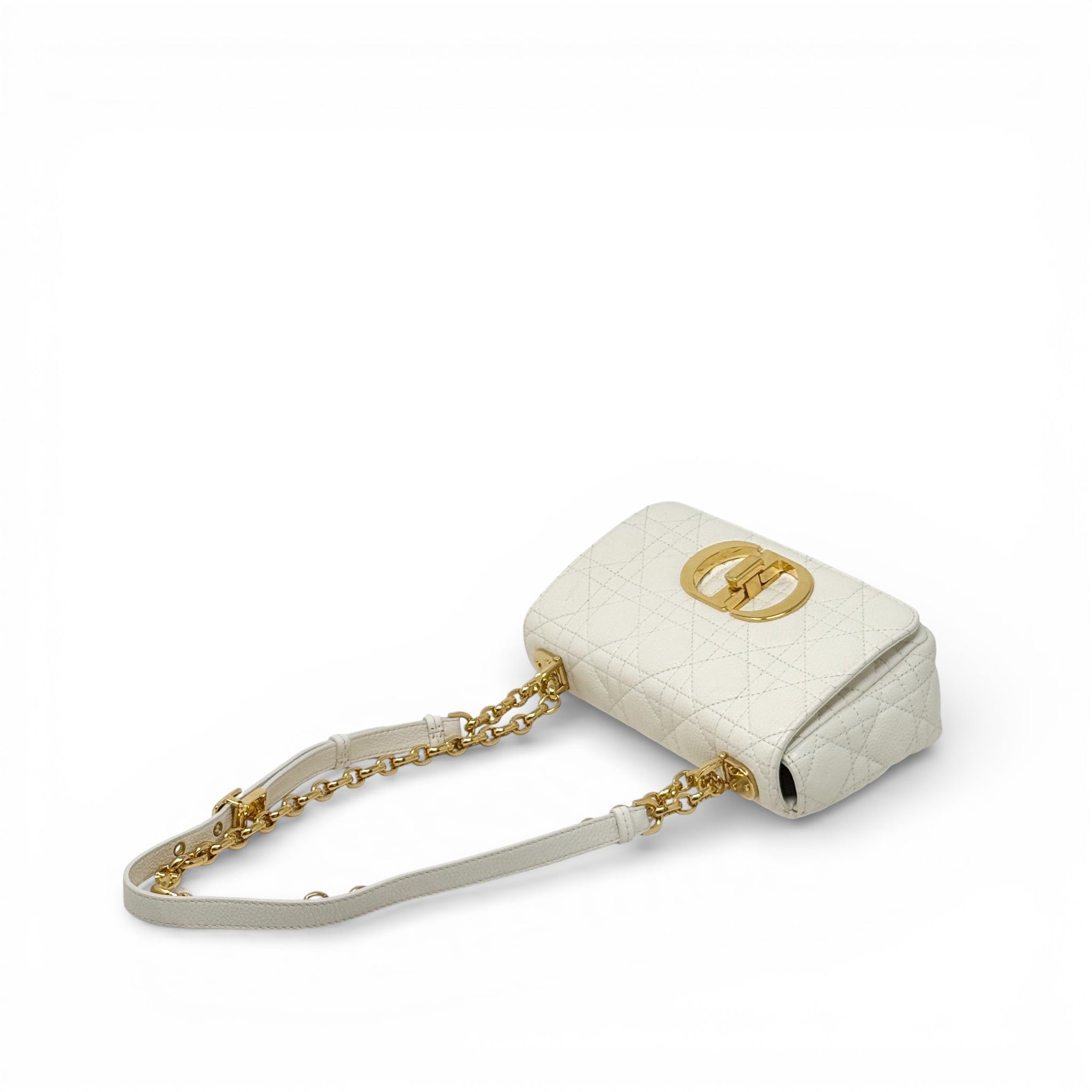 Dior White Small Caro Bag