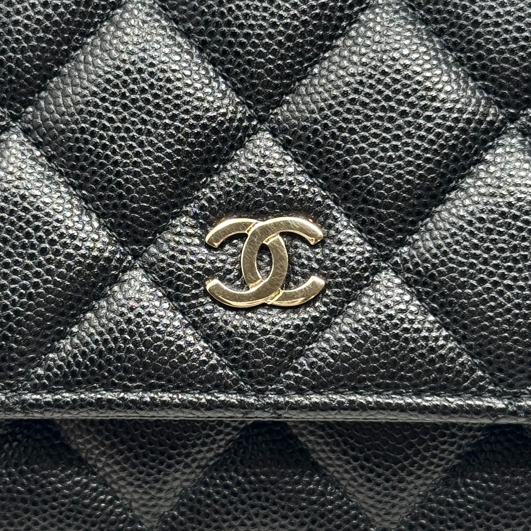 Chanel Black Caviar Classic Wallet On Chain