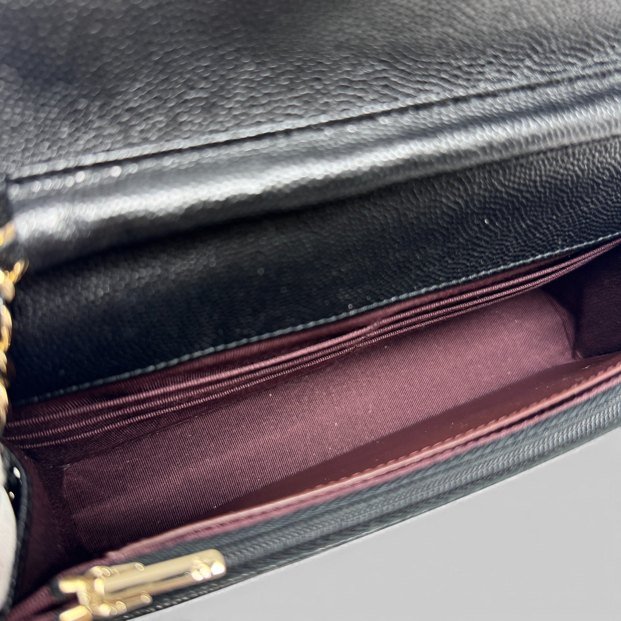 Chanel Black Caviar Classic Wallet On Chain