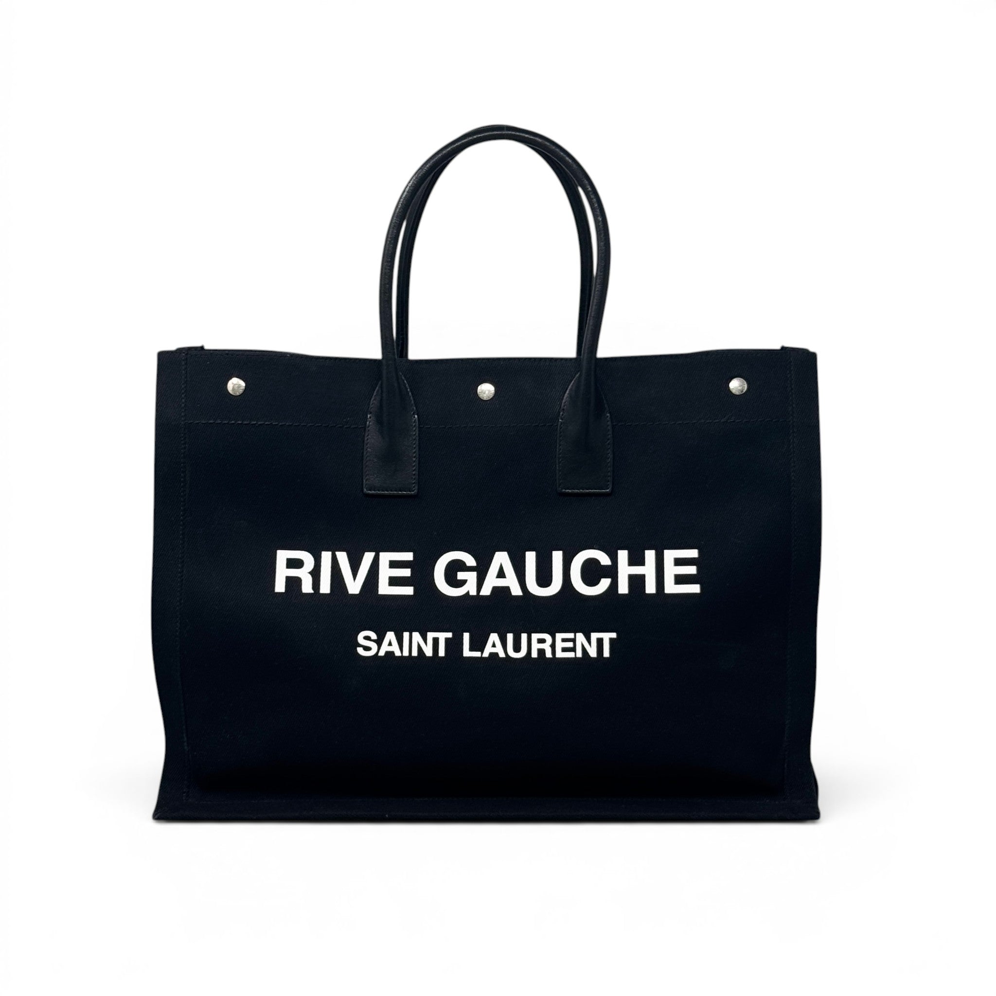 Saint Laurent Black Rive Gauche Tote Bag