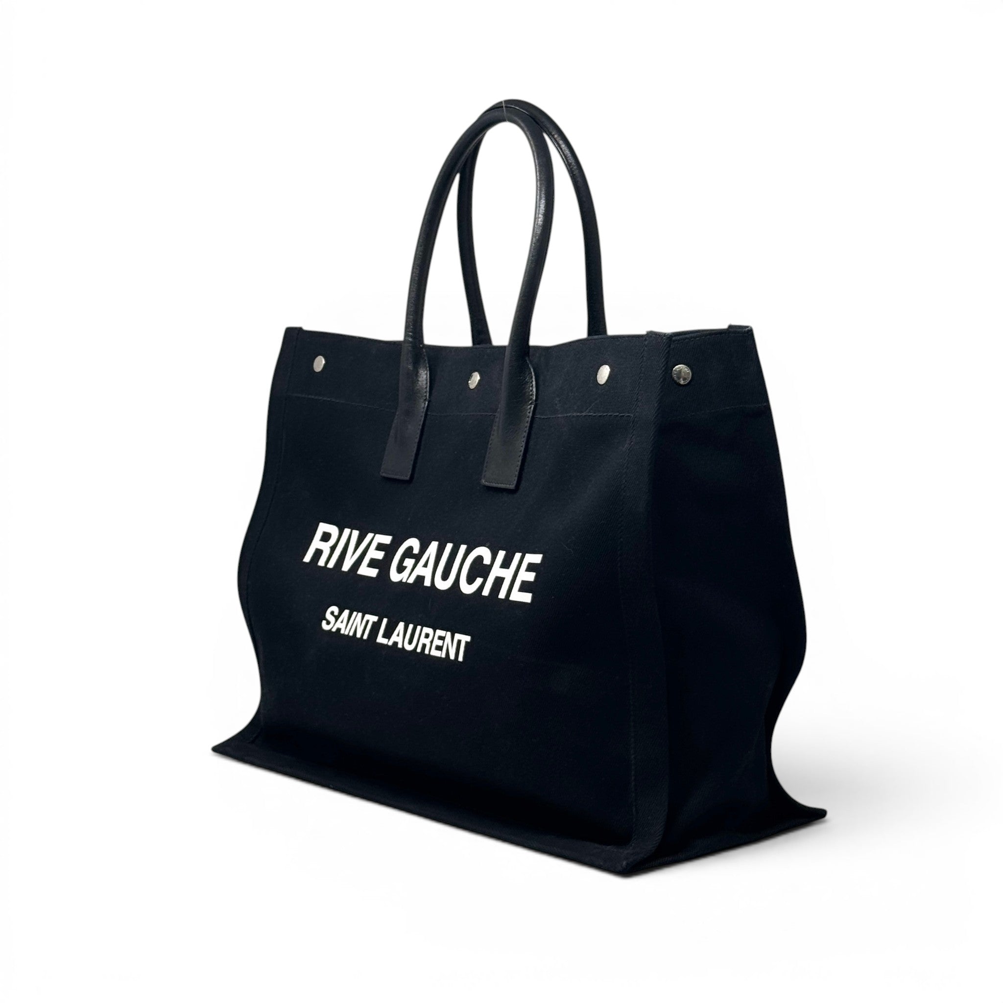 Saint Laurent Black Rive Gauche Tote Bag