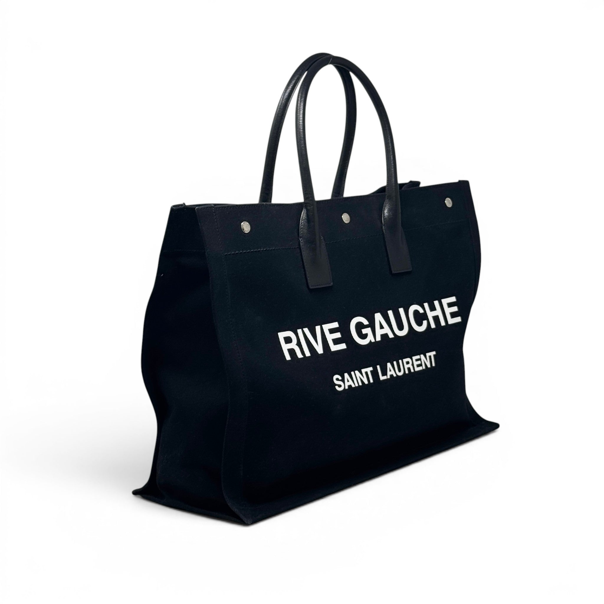 Saint Laurent Black Rive Gauche Tote Bag