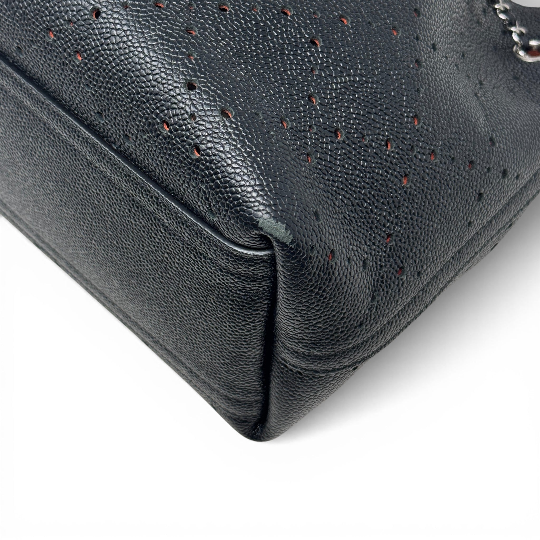 Chanel Black Perforated Medium Bucket Bag