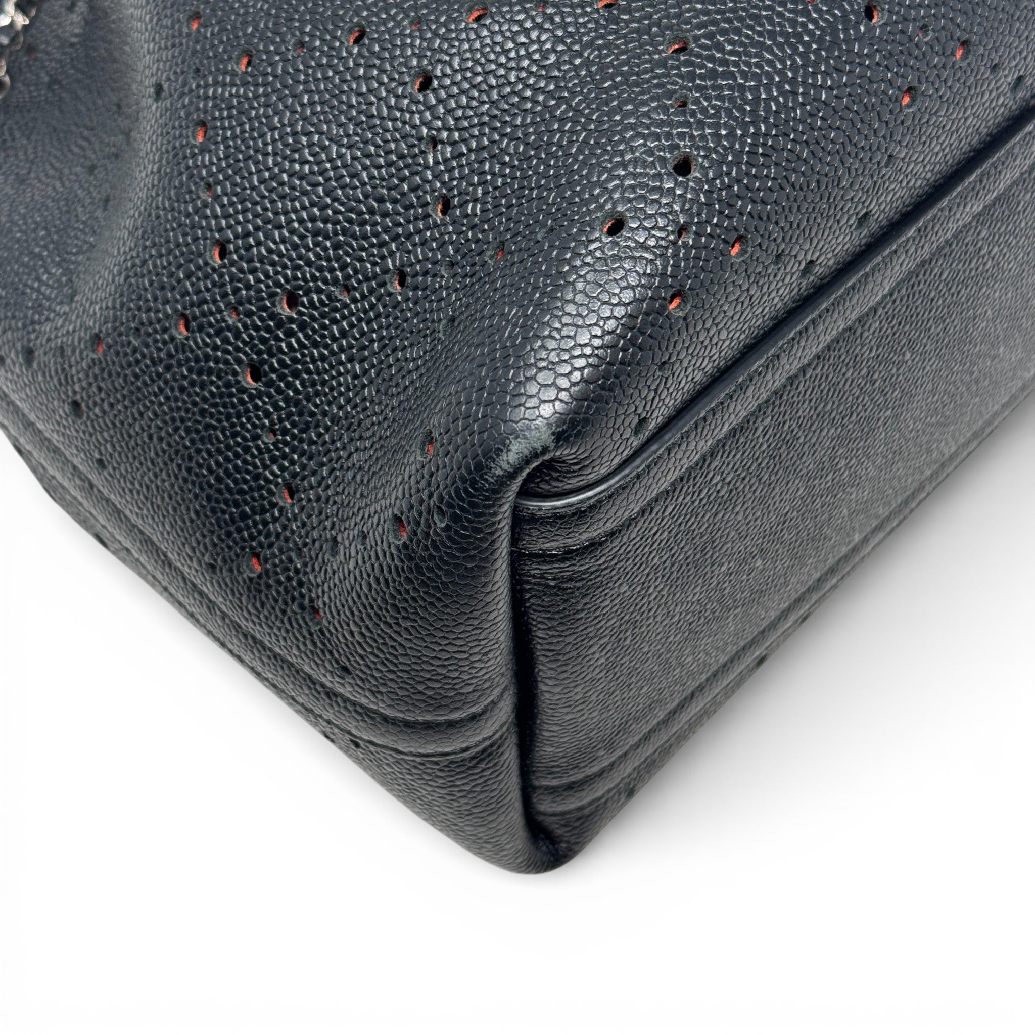 Chanel Black Perforated Medium Bucket Bag