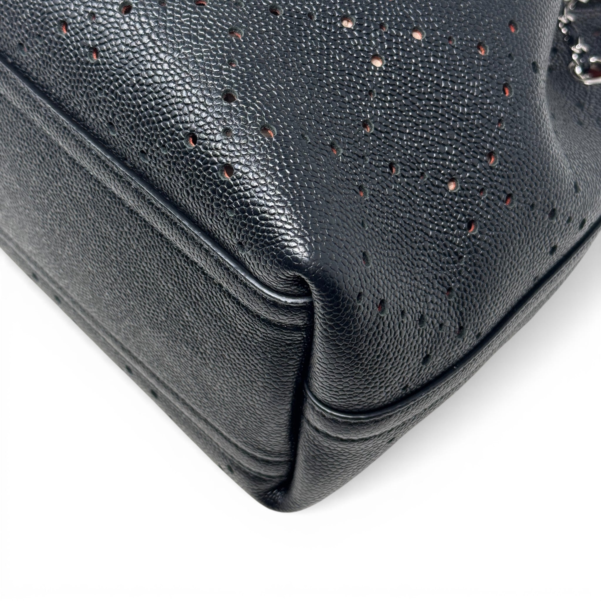 Chanel Black Perforated Medium Bucket Bag