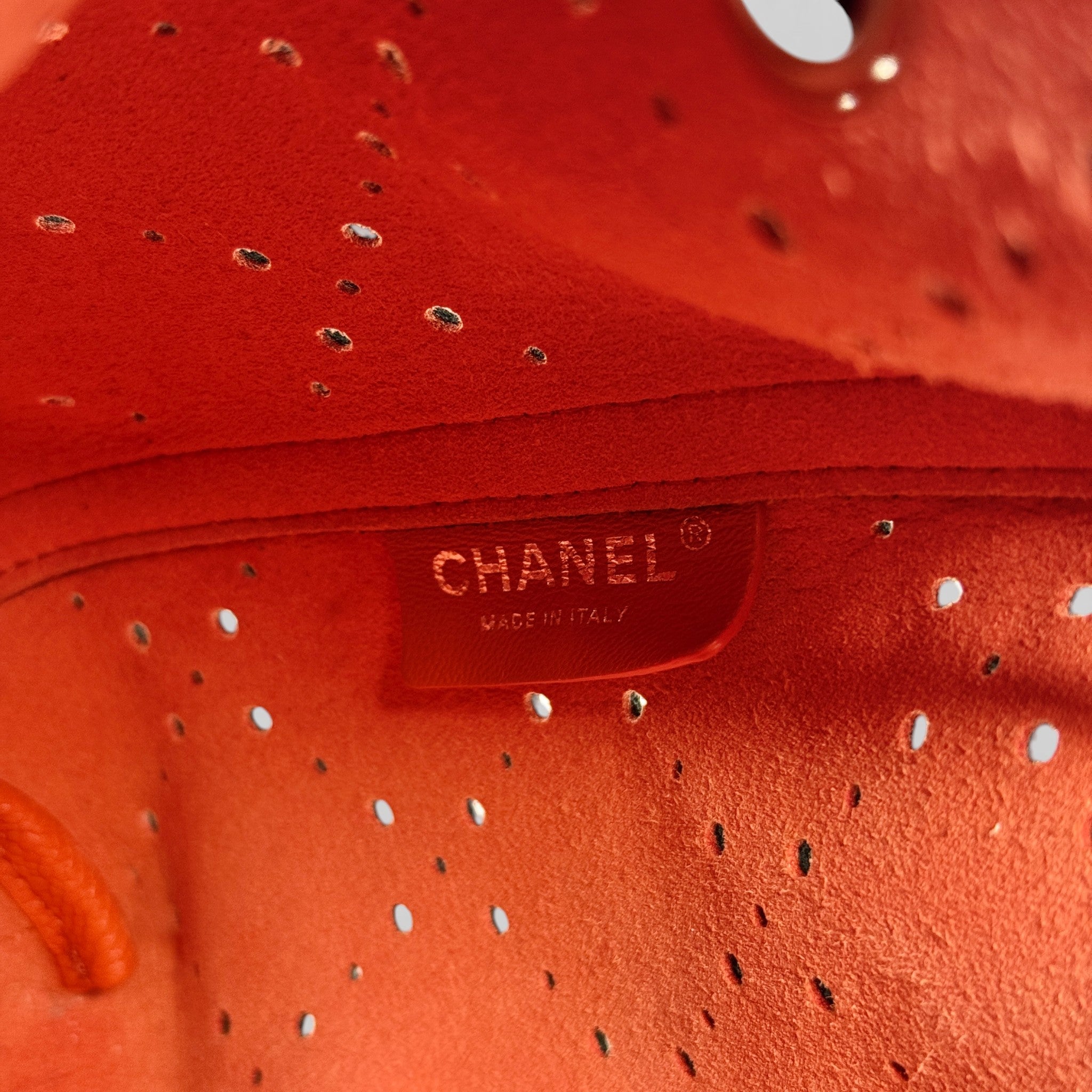 Chanel Black Perforated Medium Bucket Bag