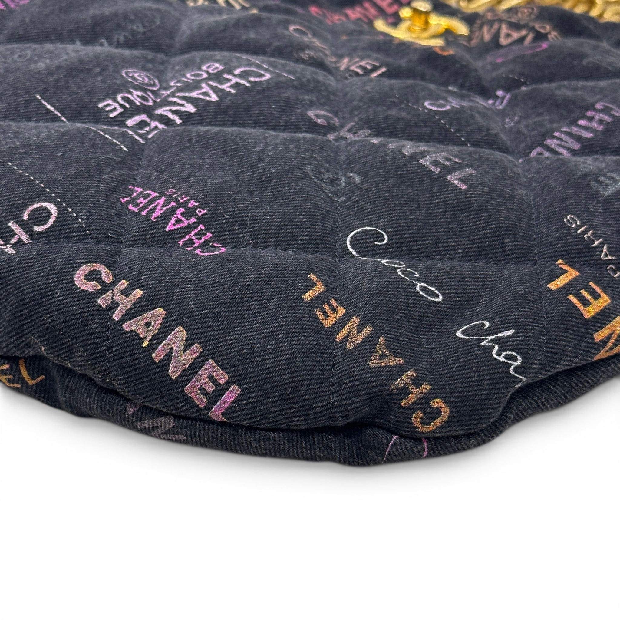 Chanel Black Denim Mood Maxi Hobo Bag
