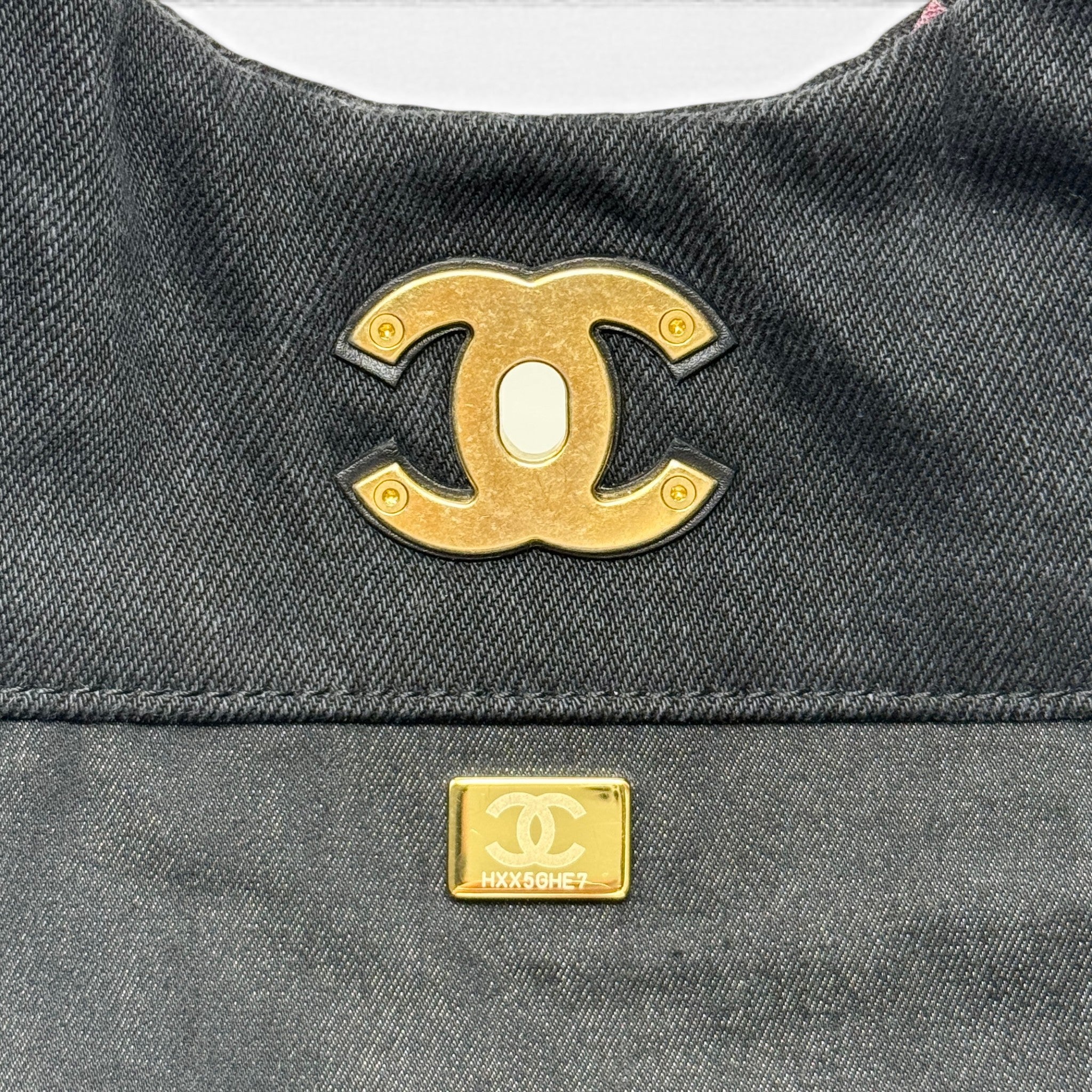 Chanel Black Denim Mood Maxi Hobo Bag