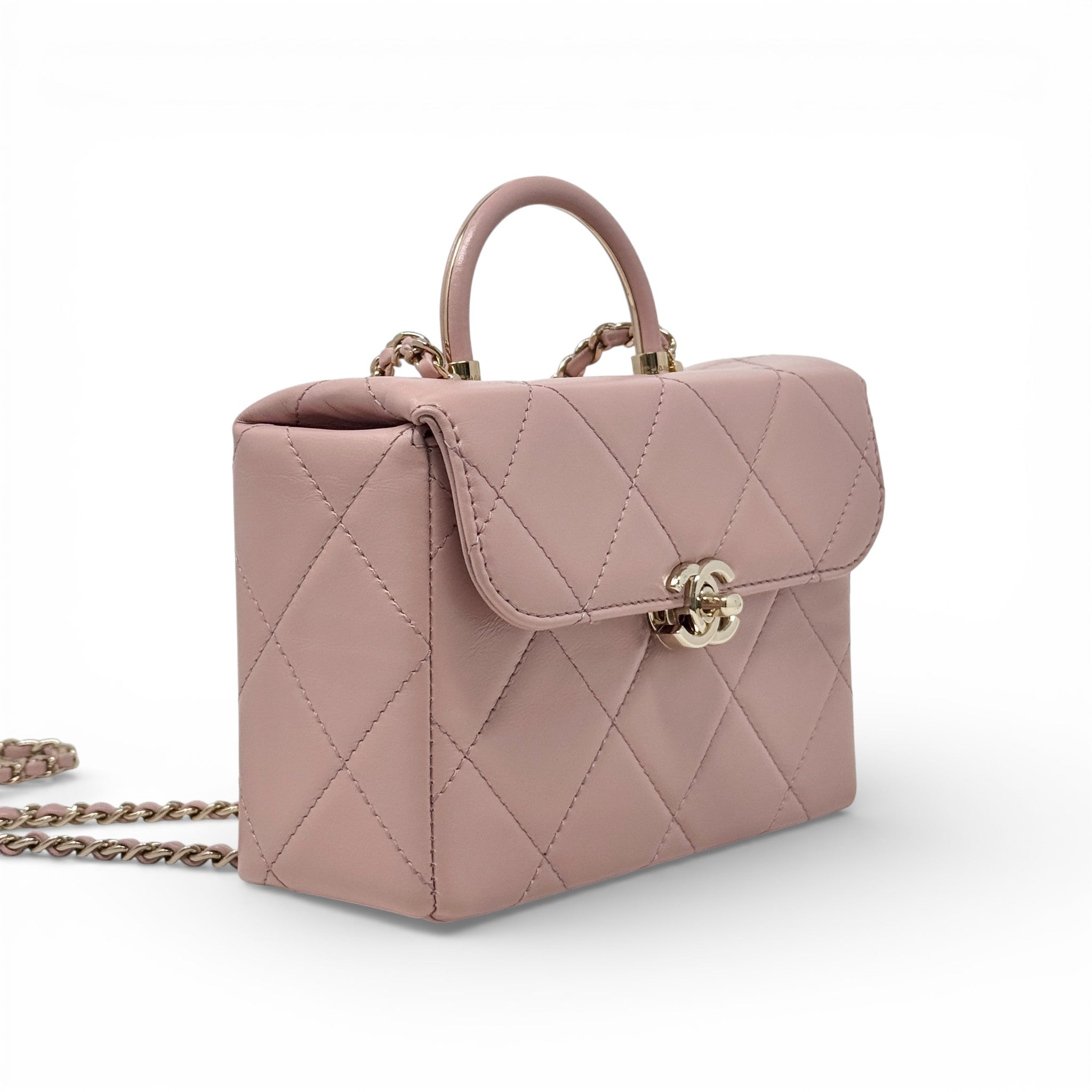 Chanel Pink Medium Vanity Top Handle Flap