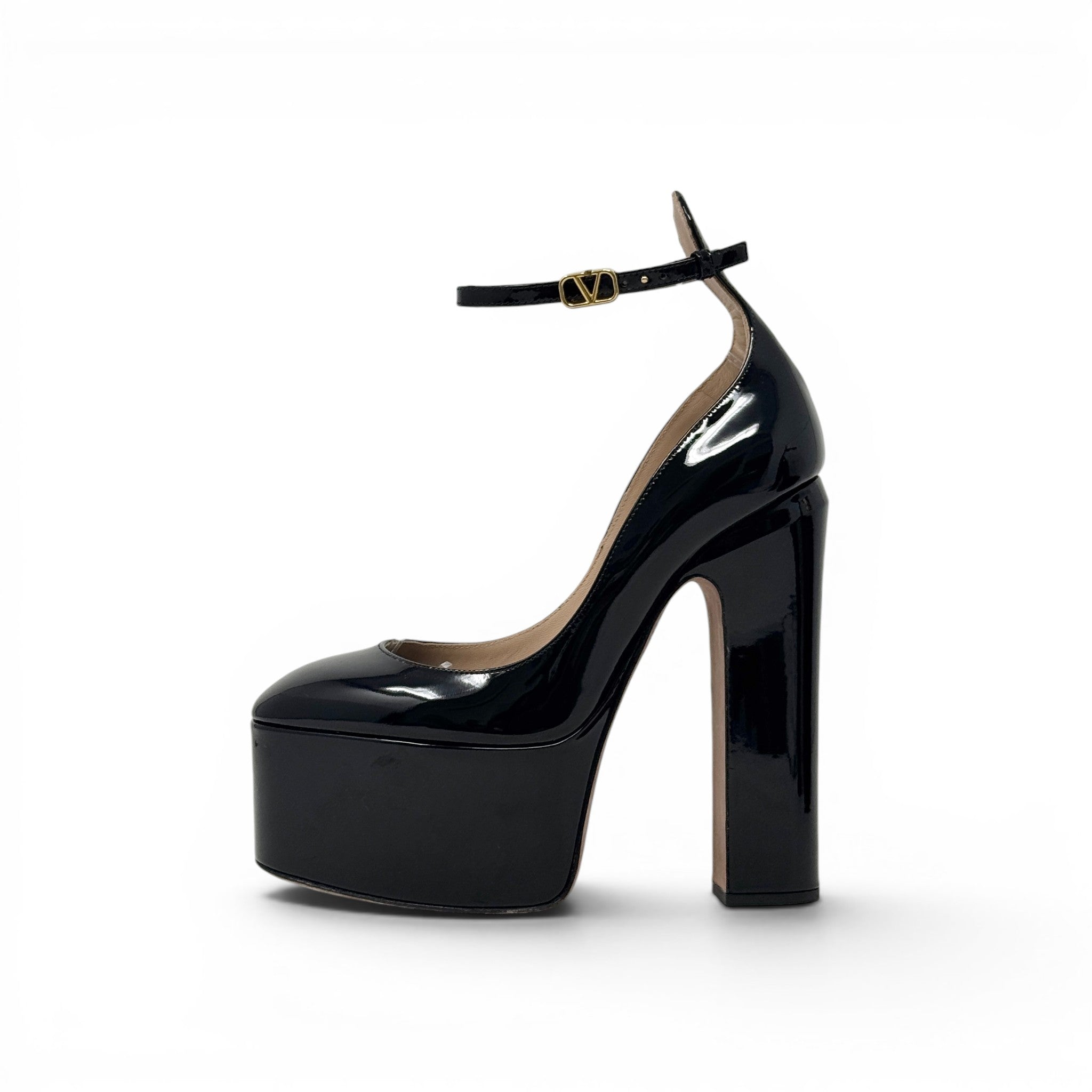 Valentino Black Tan-Go Platform Pumps 36.5