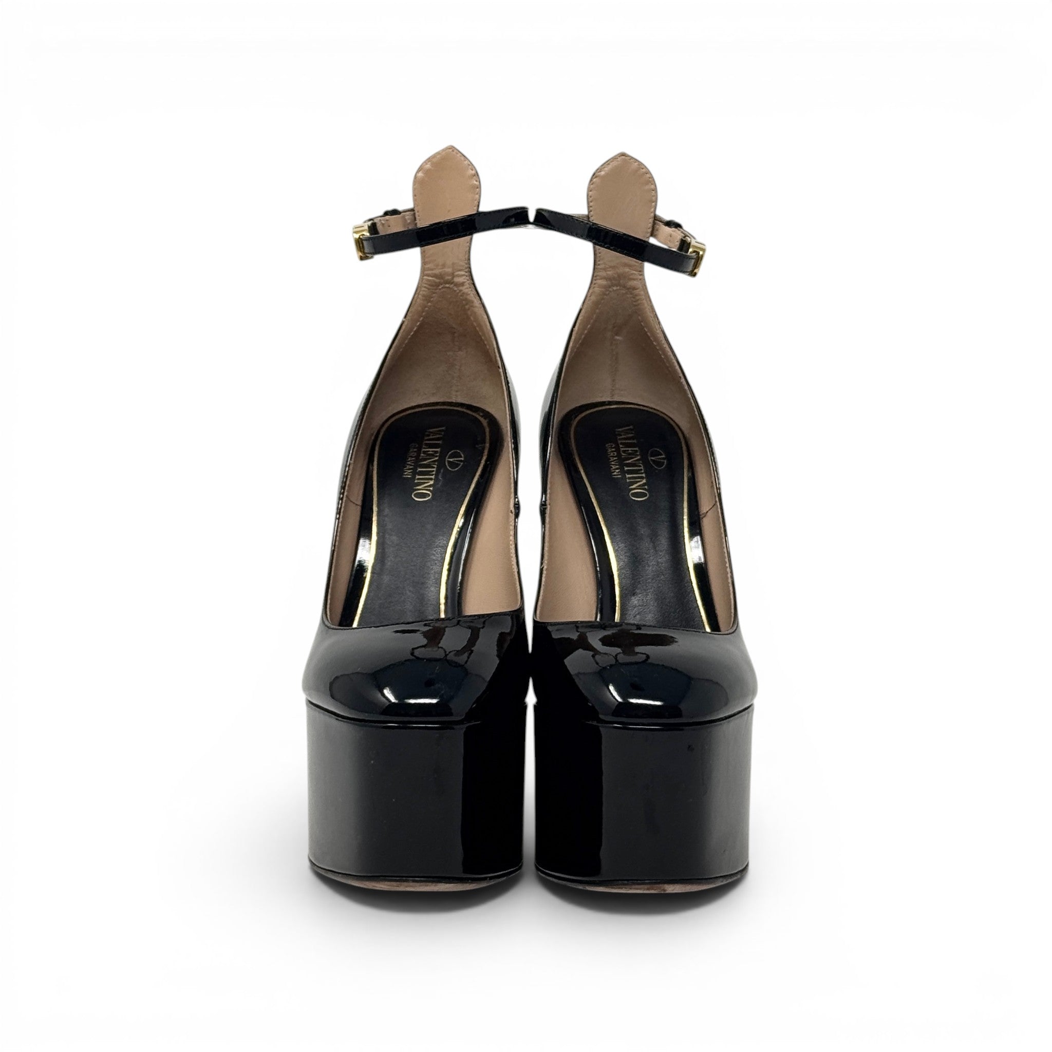 Valentino Black Tan-Go Platform Pumps 36.5