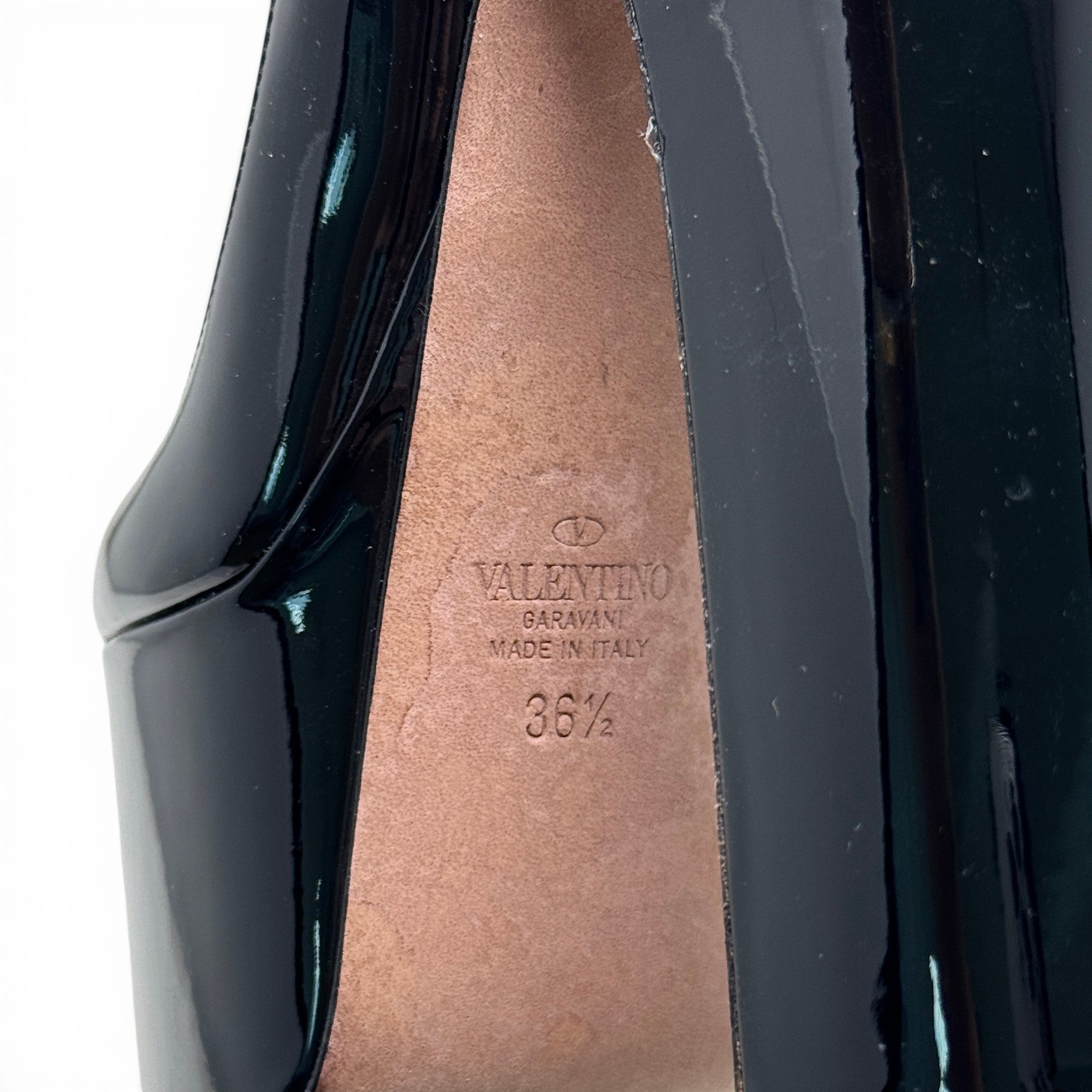 Valentino Black Tan-Go Platform Pumps 36.5