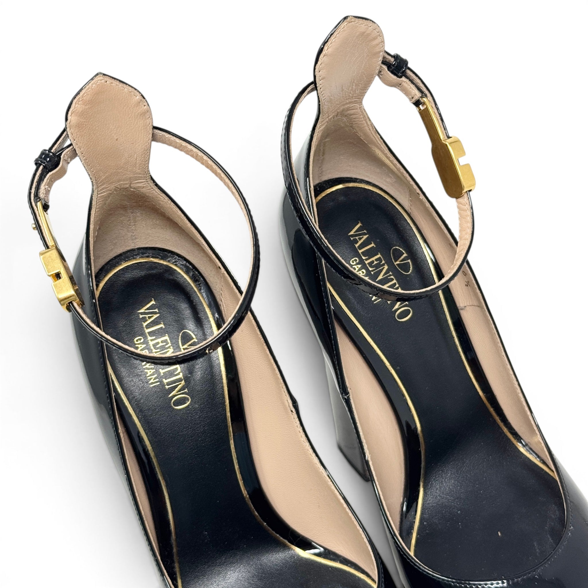 Valentino Black Tan-Go Platform Pumps 36.5