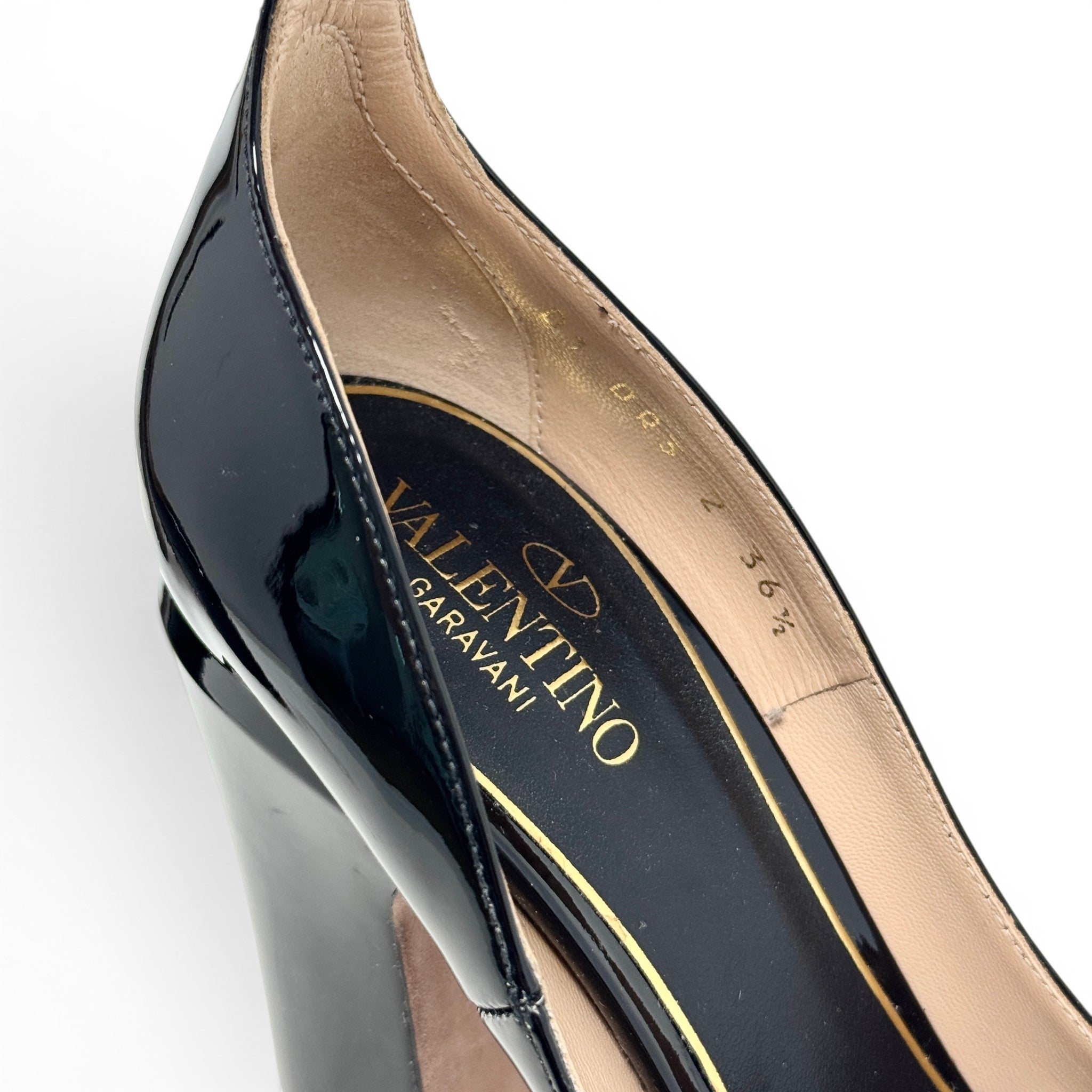 Valentino Black Tan-Go Platform Pumps 36.5