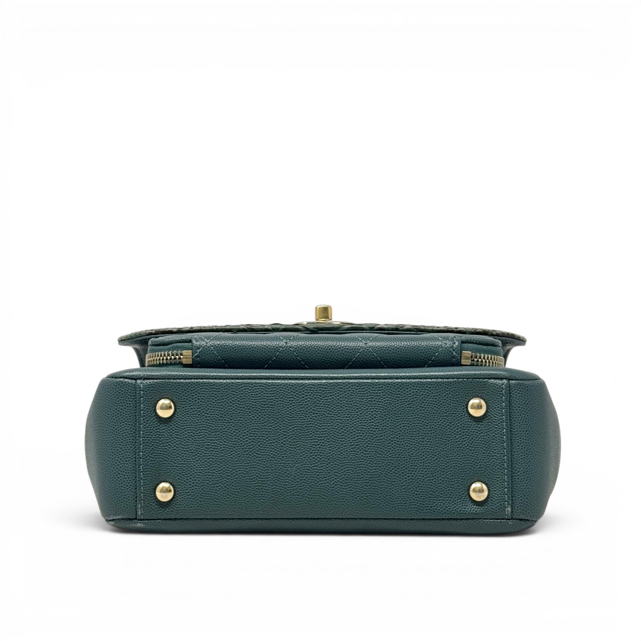 Chanel Green Python Small Business Affinity Flap