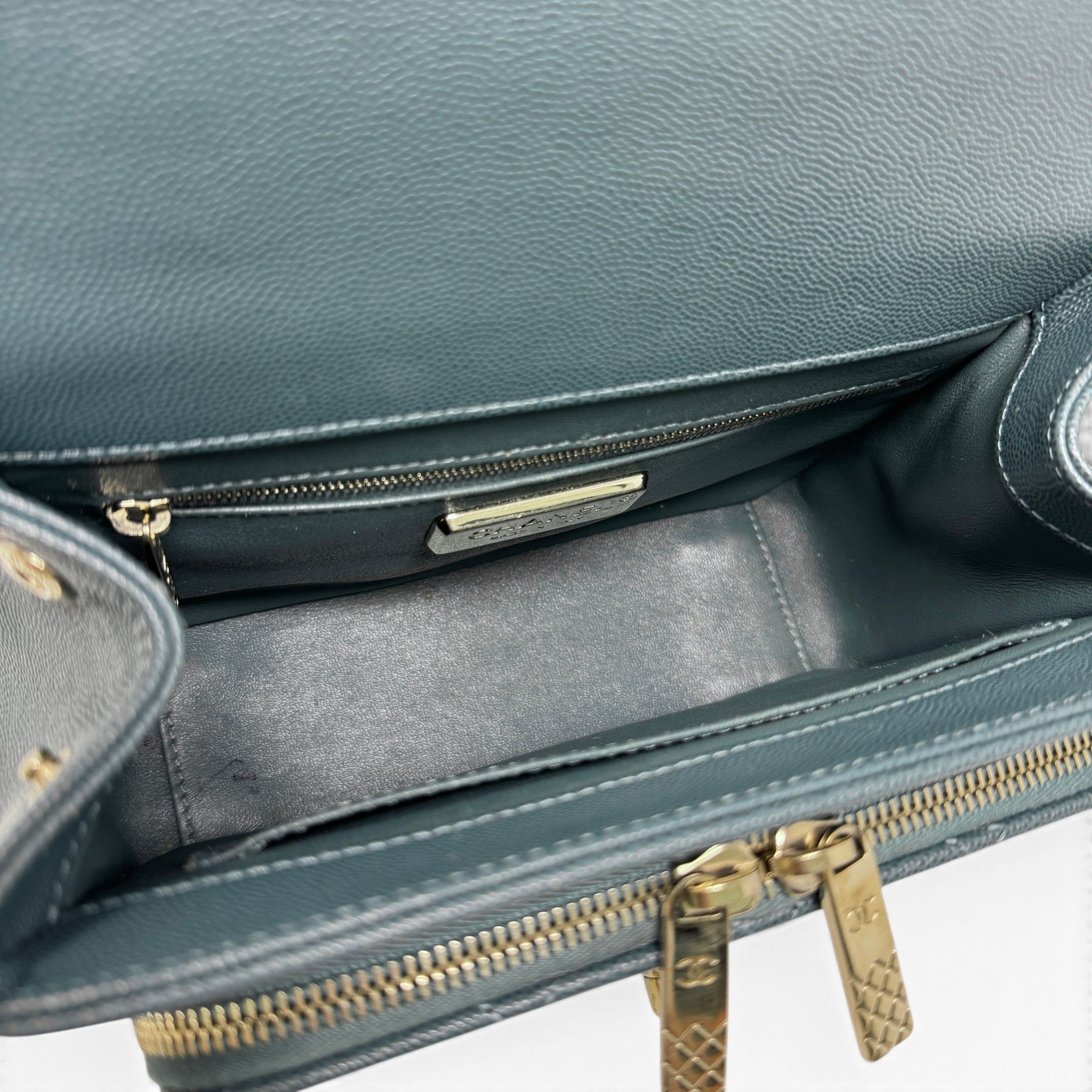 Chanel Green Python Small Business Affinity Flap