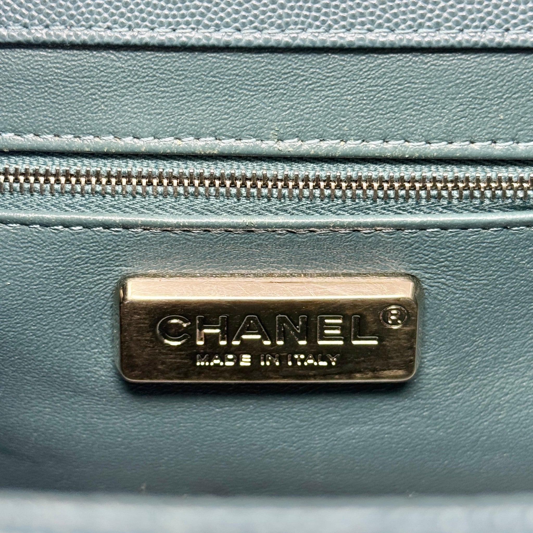Chanel Green Python Small Business Affinity Flap