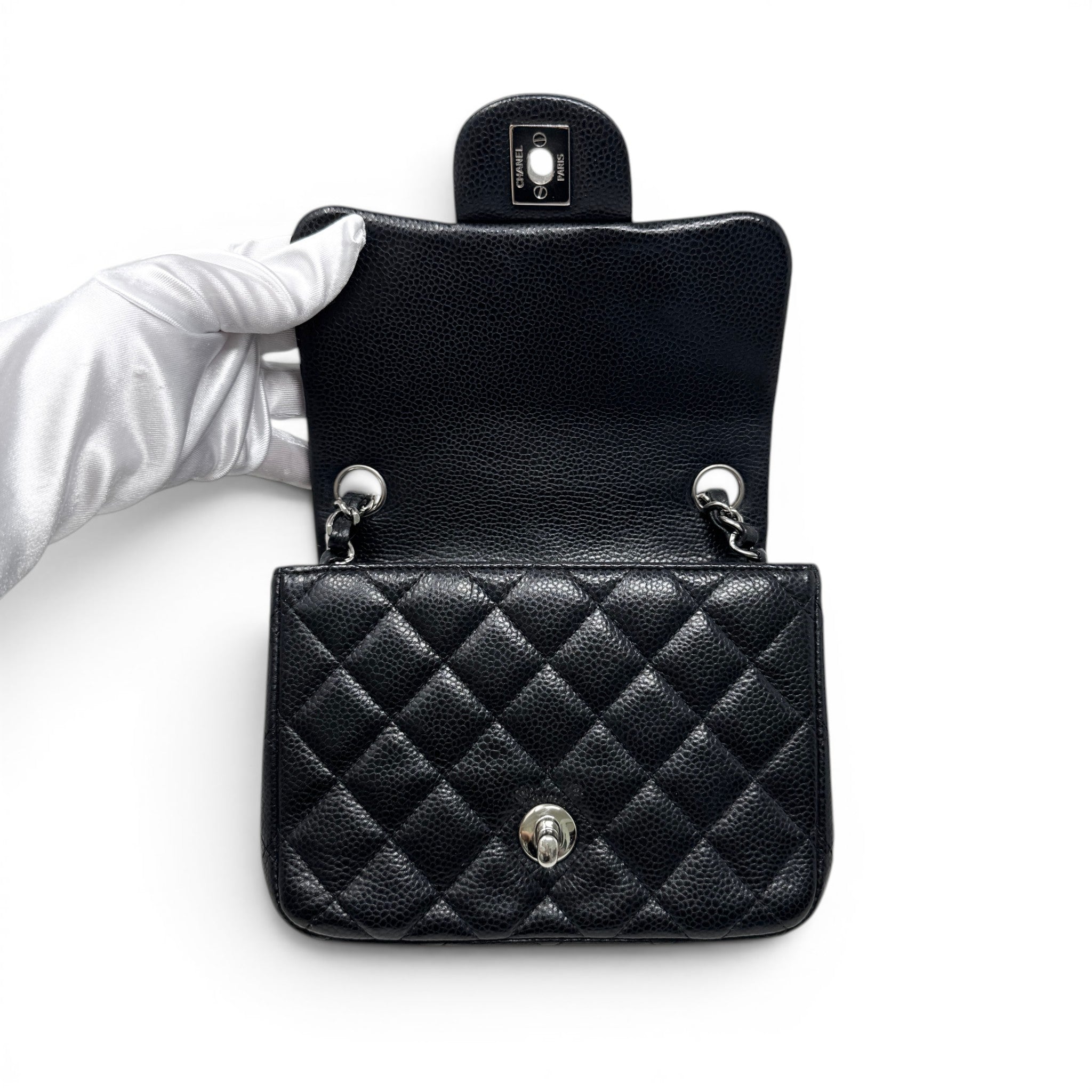 Chanel Black Caviar Mini Square Flap