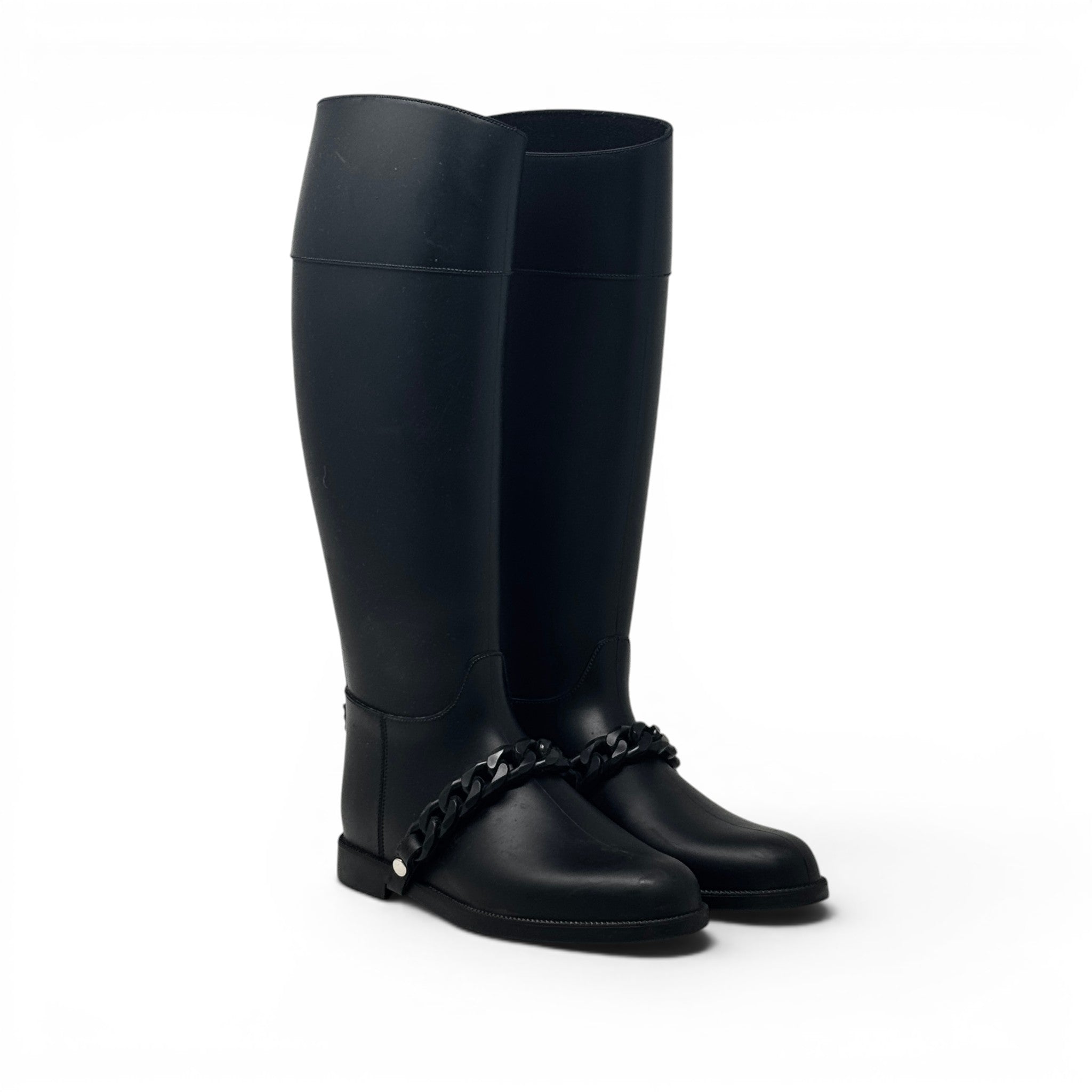 Givenchy Black Eva Chain Rain Boots 37
