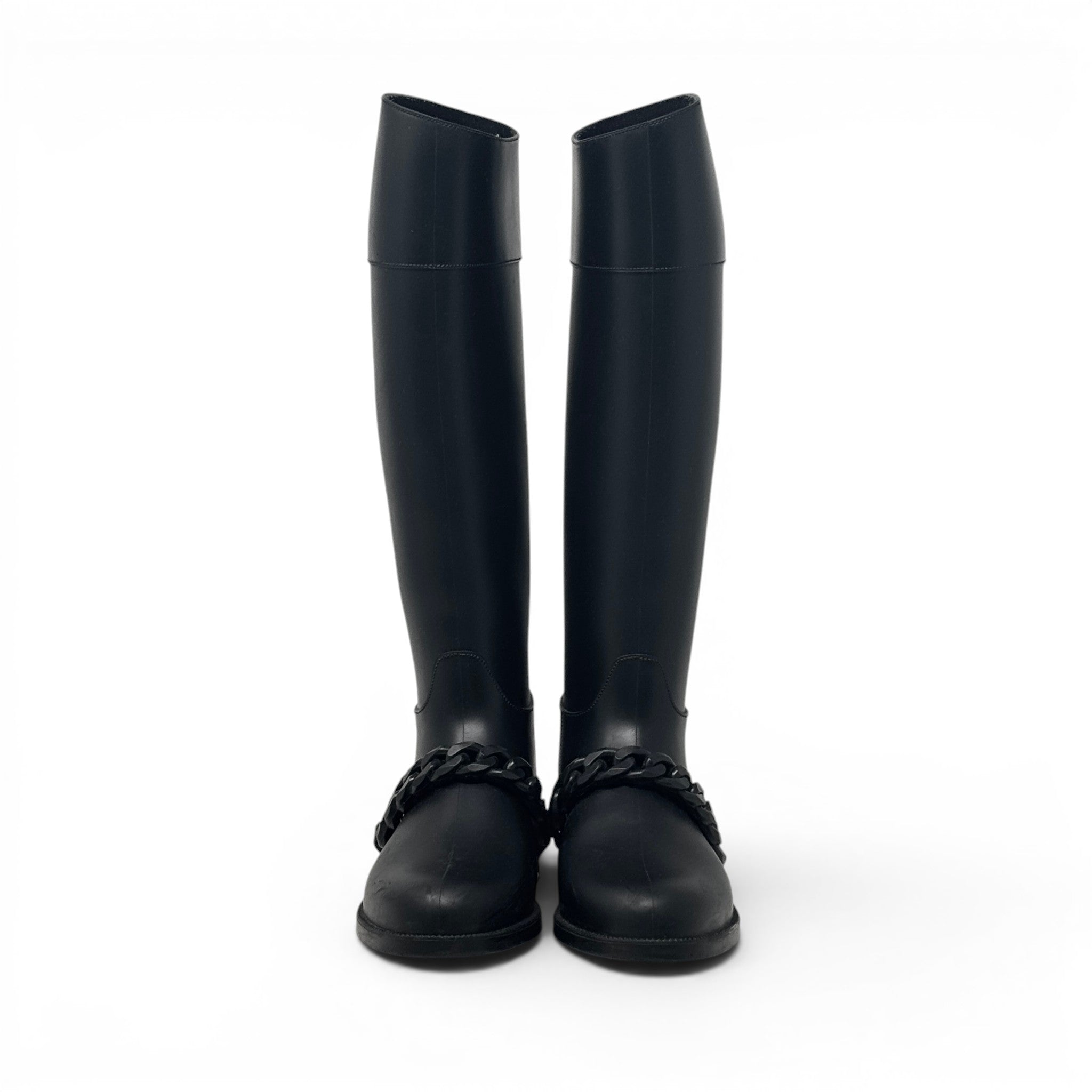 Givenchy Black Eva Chain Rain Boots 37