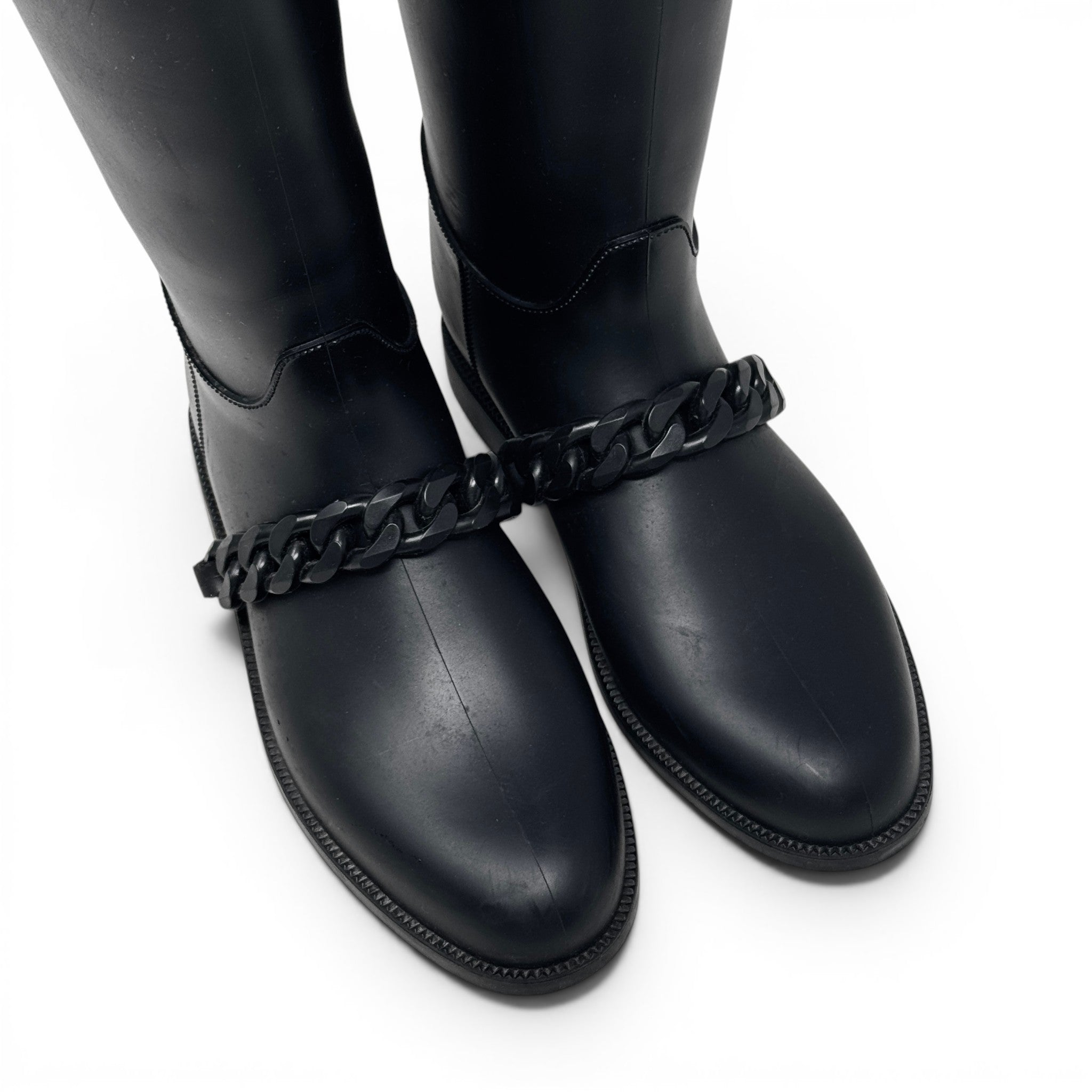 Givenchy Black Eva Chain Rain Boots 37