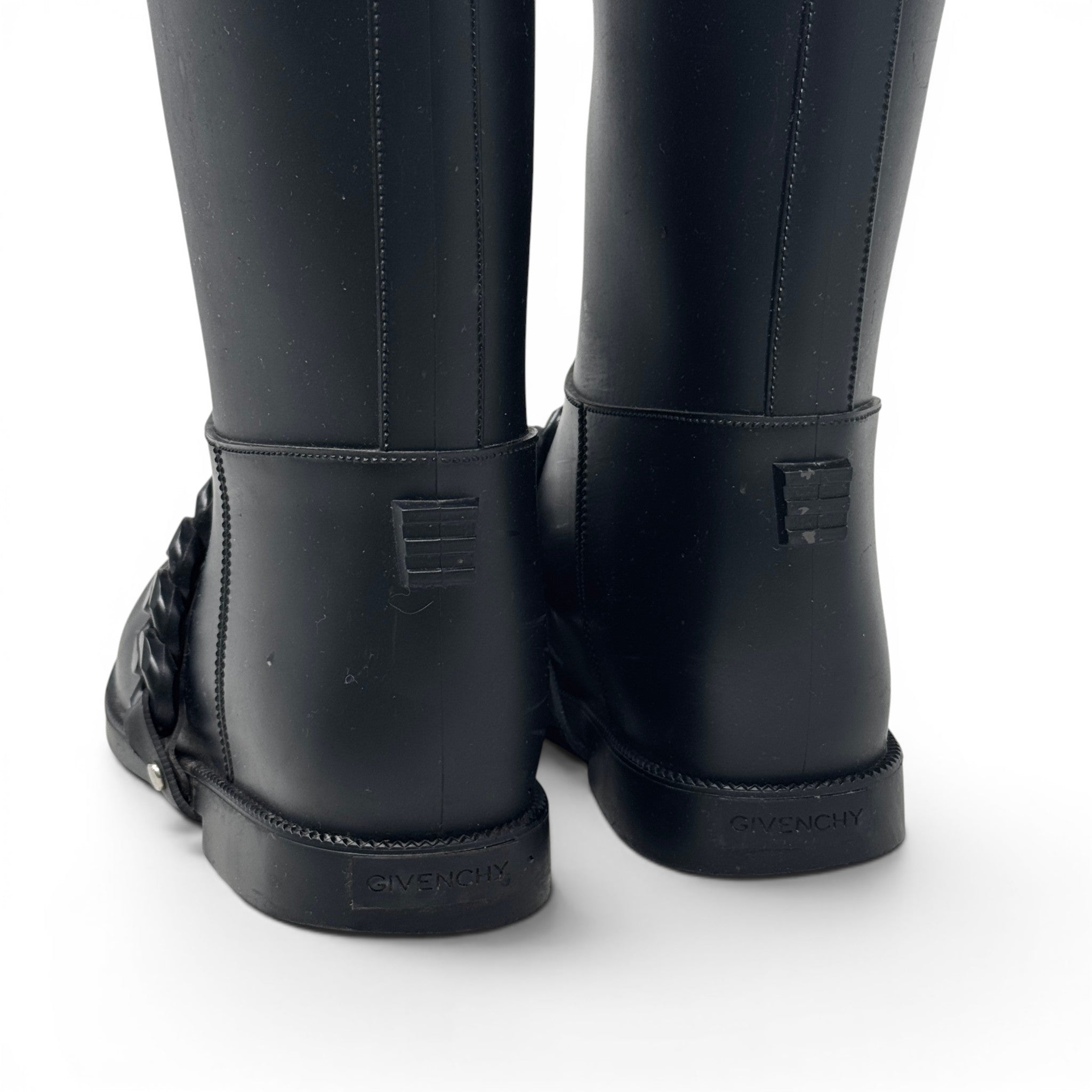 Givenchy Black Eva Chain Rain Boots 37