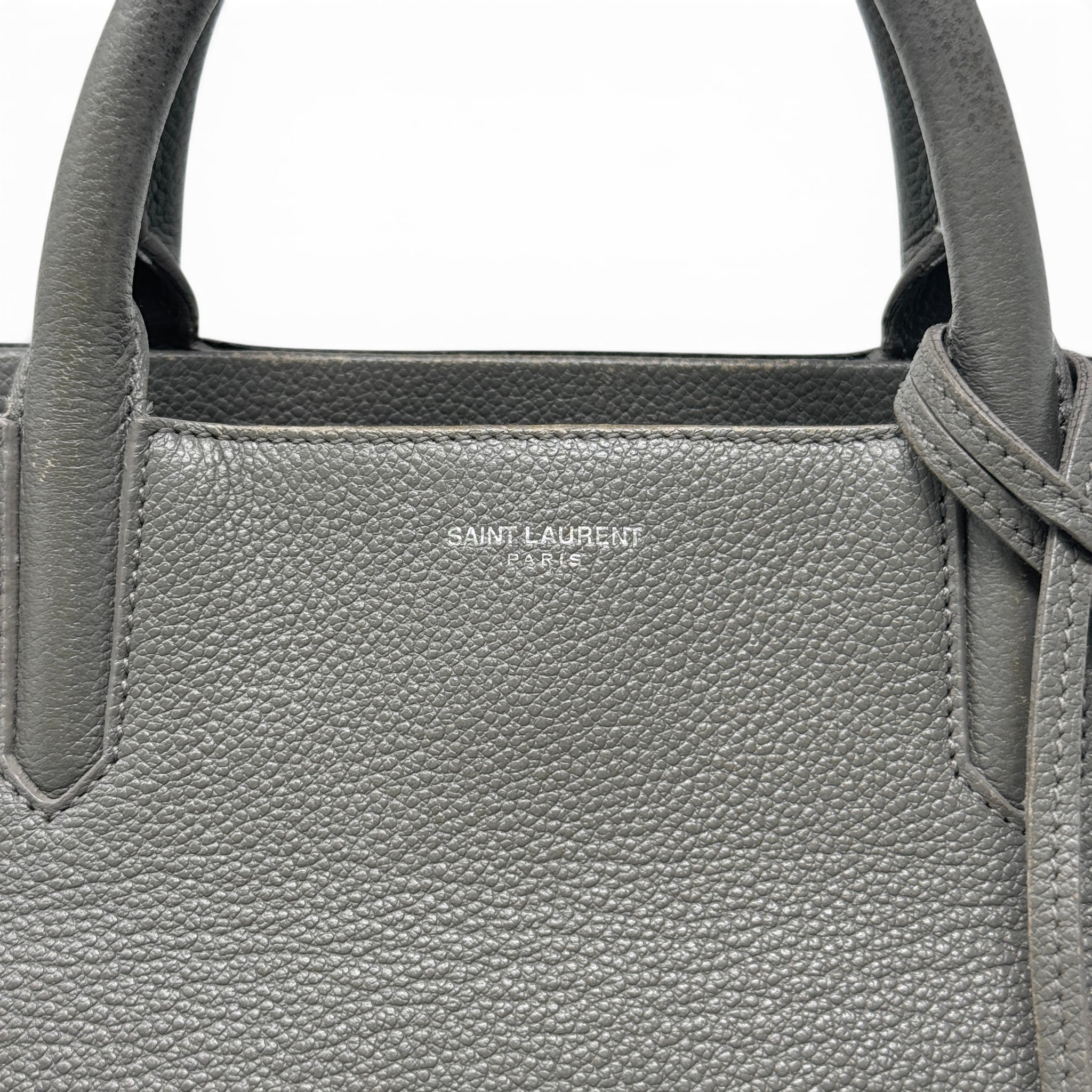 Saint Laurent Grey Small Rive Gauche Cabas Bag