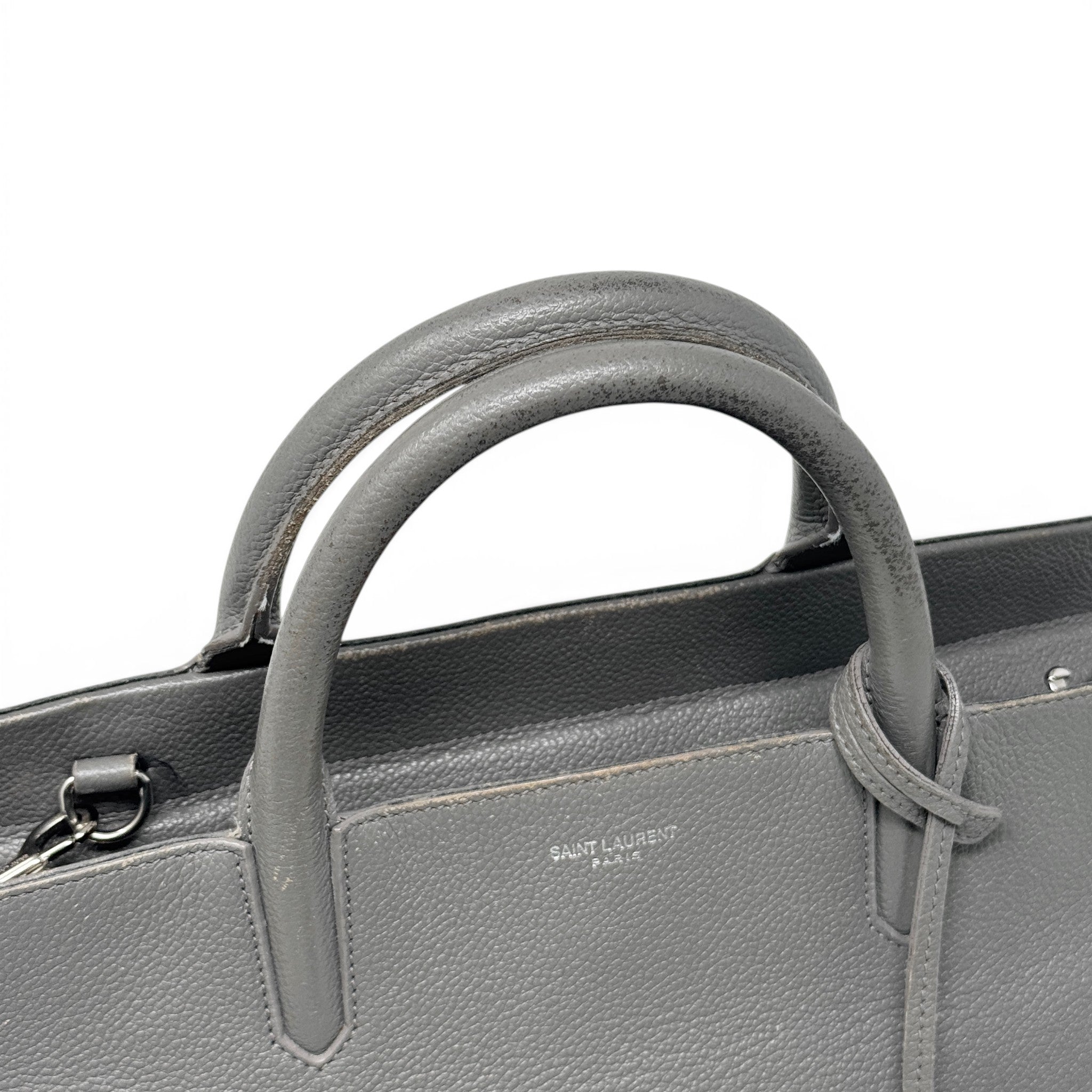 Saint Laurent Grey Small Rive Gauche Cabas Bag