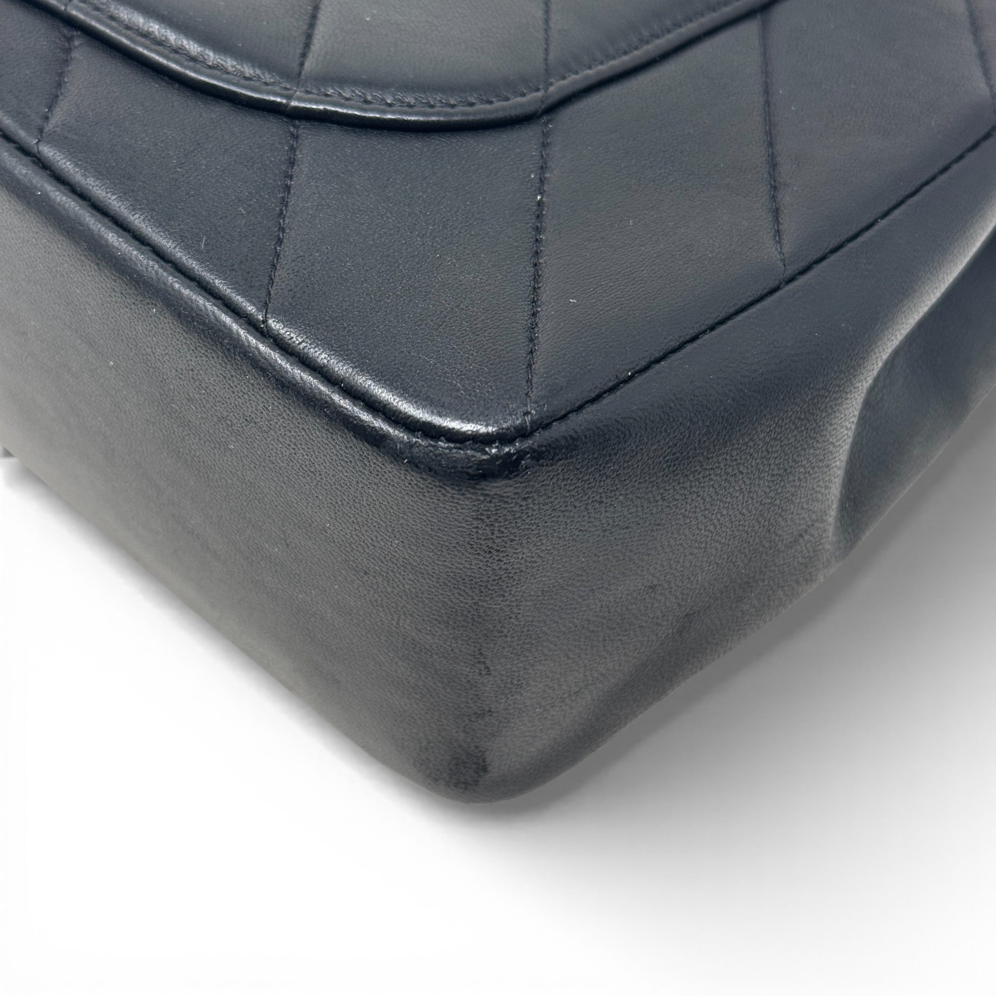 Chanel Black Chevron Vintage Top Handle Bag