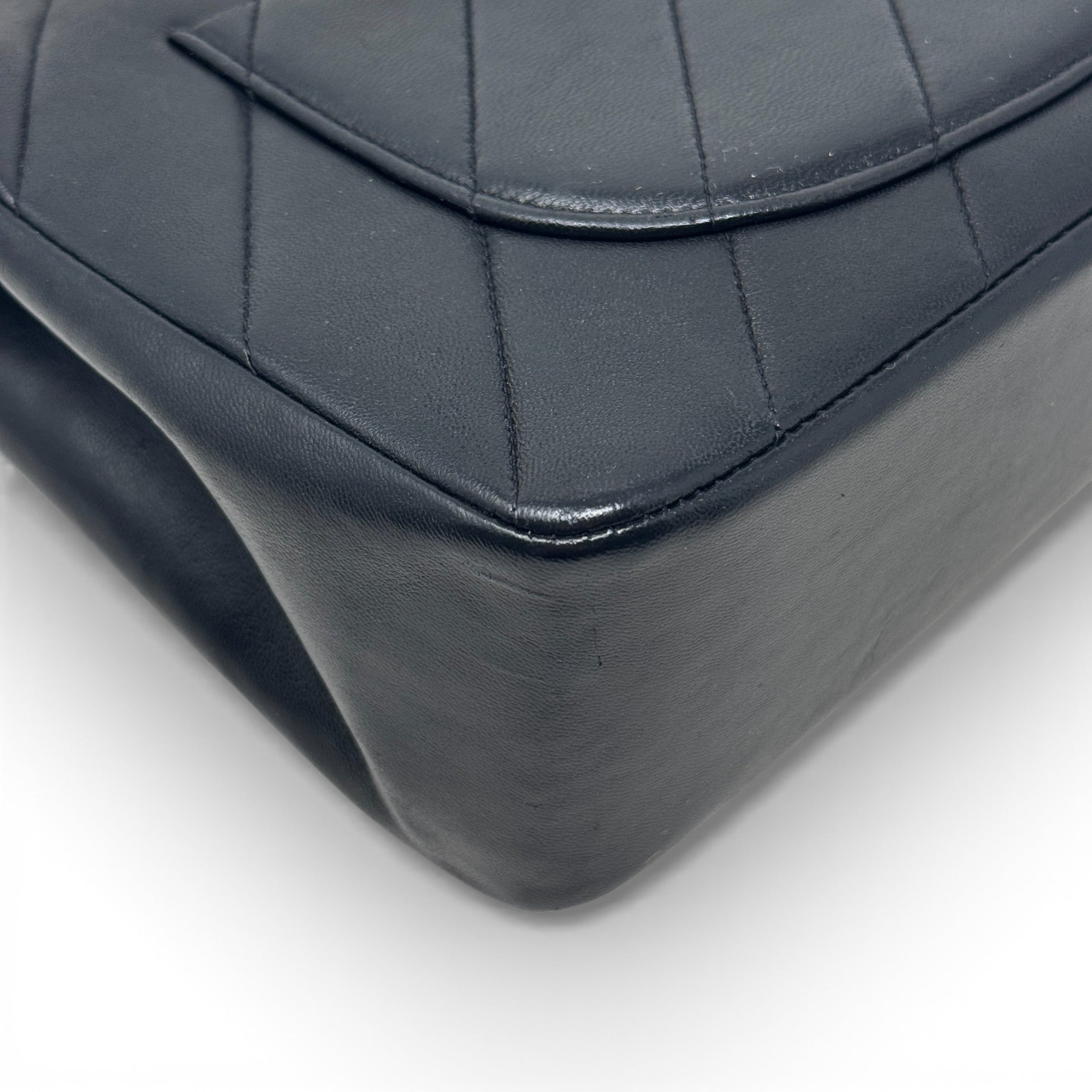 Chanel Black Chevron Vintage Top Handle Bag