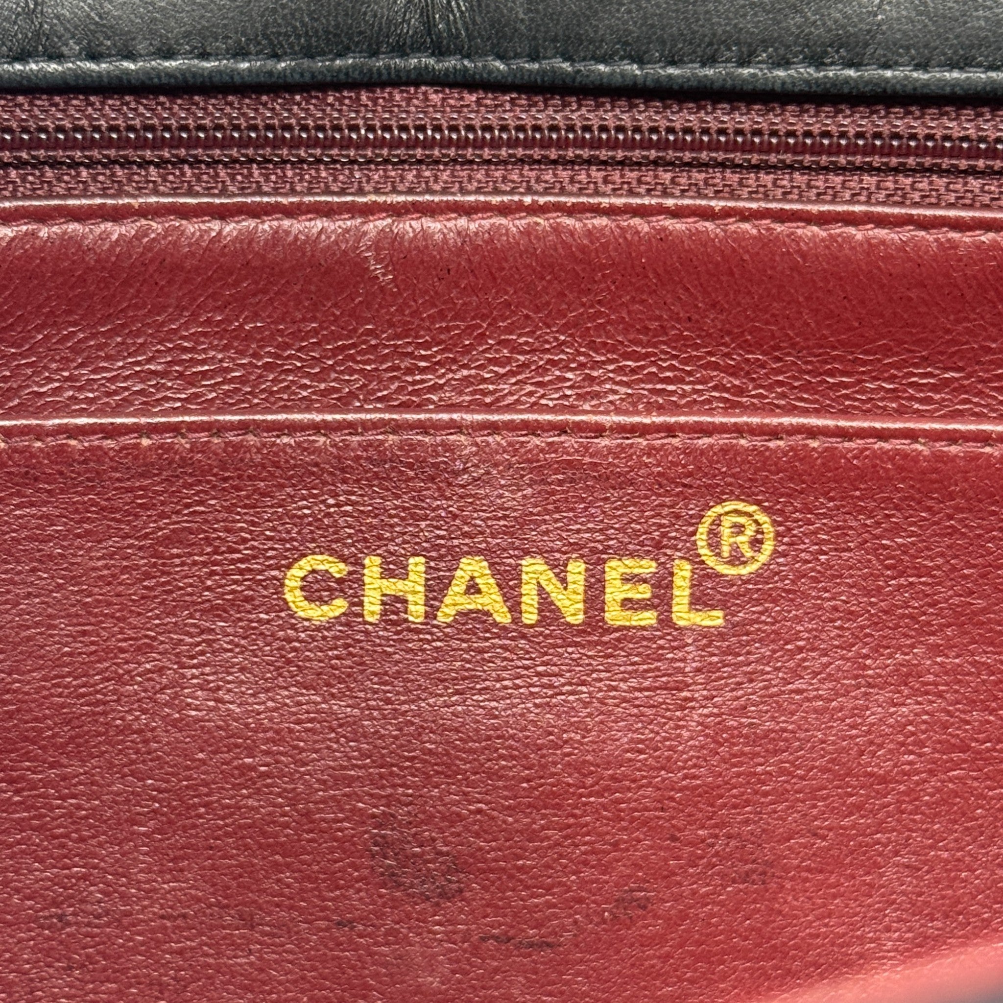 Chanel Black Chevron Vintage Top Handle Bag
