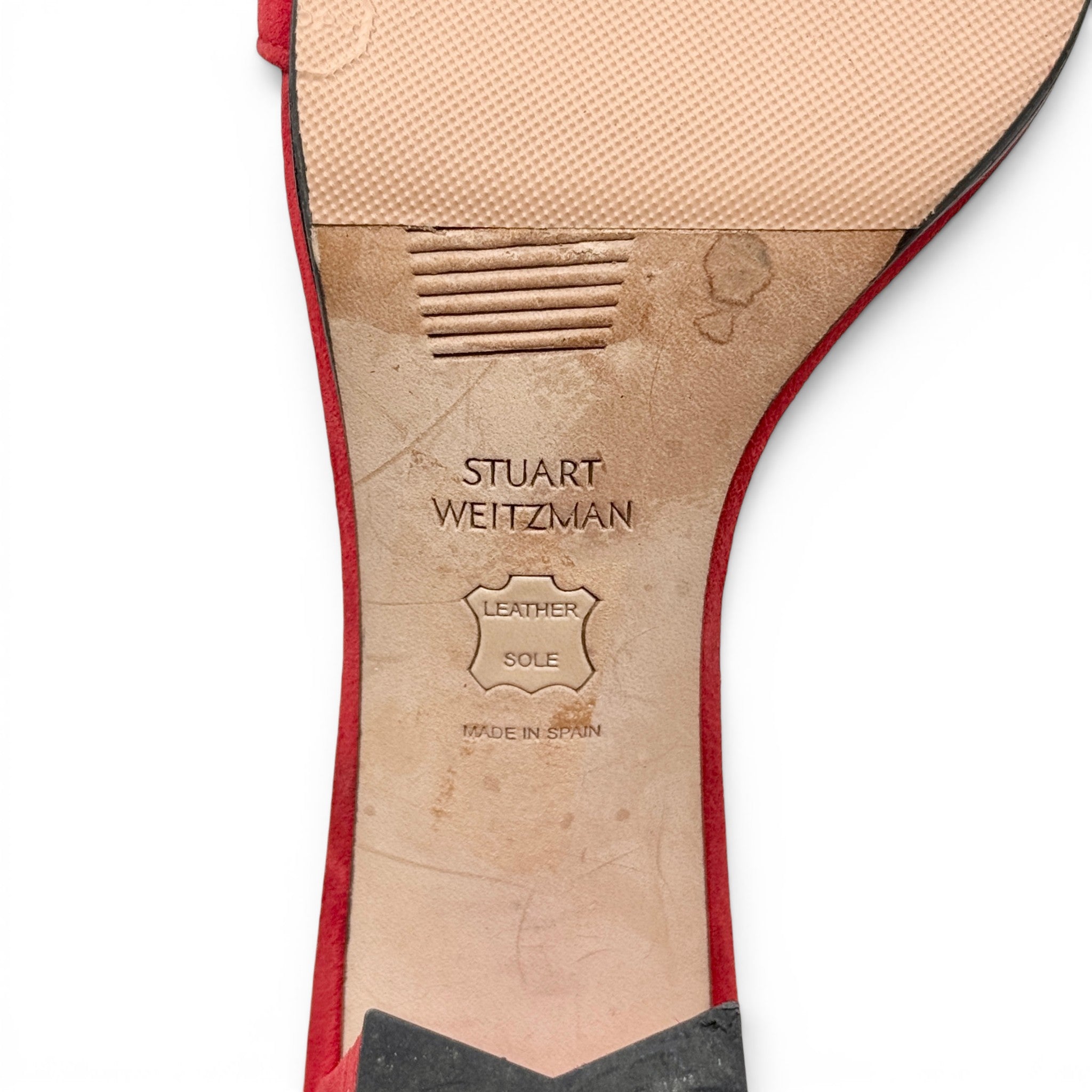 Stuart Weitzman Red Suede Block-heel Sandals