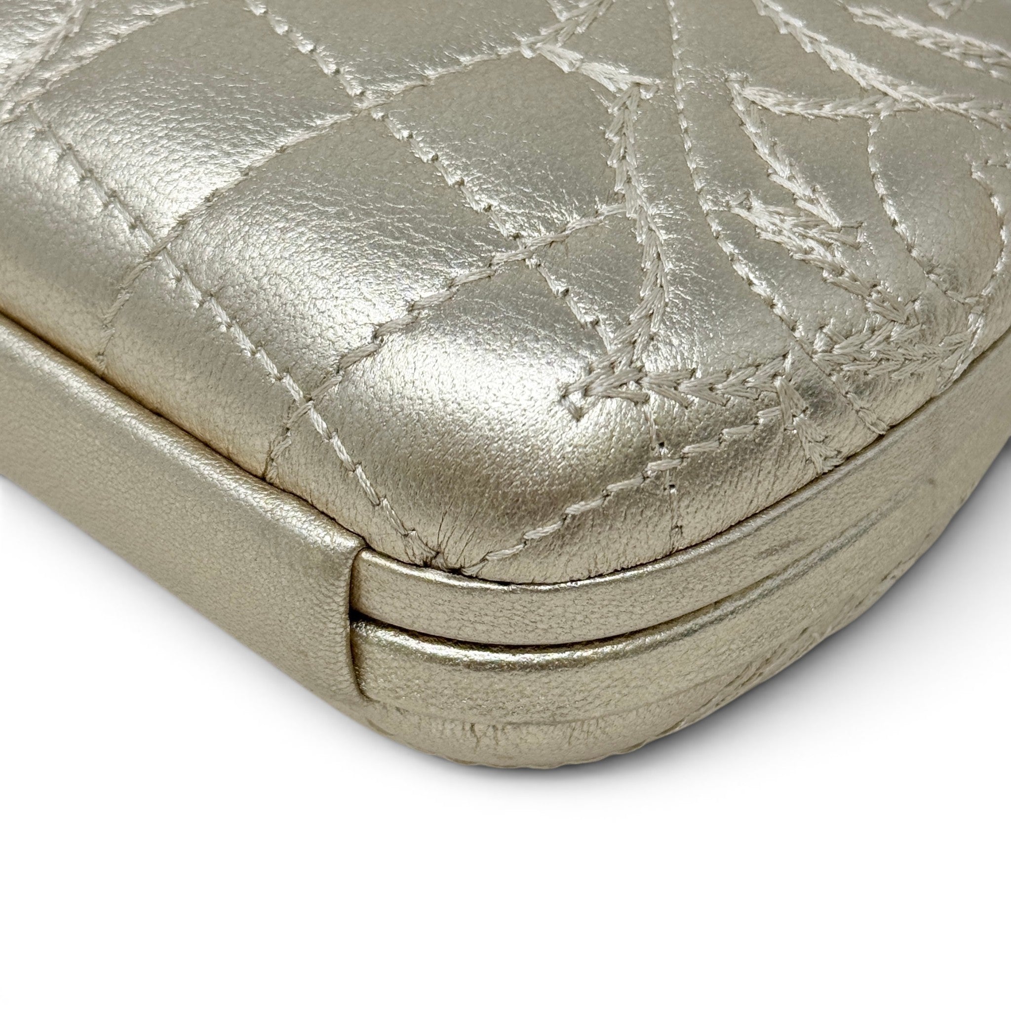 Versace Gold Clutch With Chain