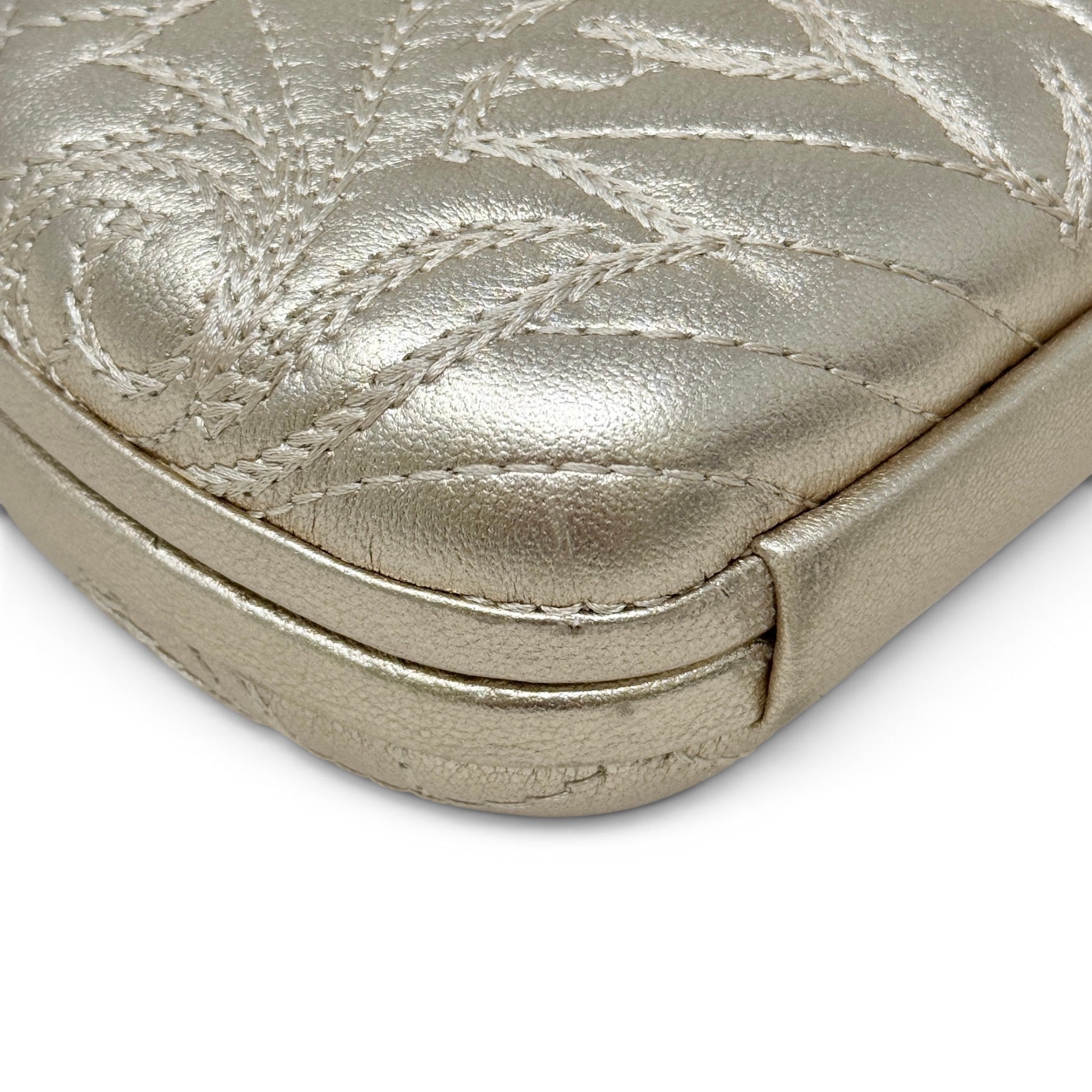 Versace Gold Clutch With Chain