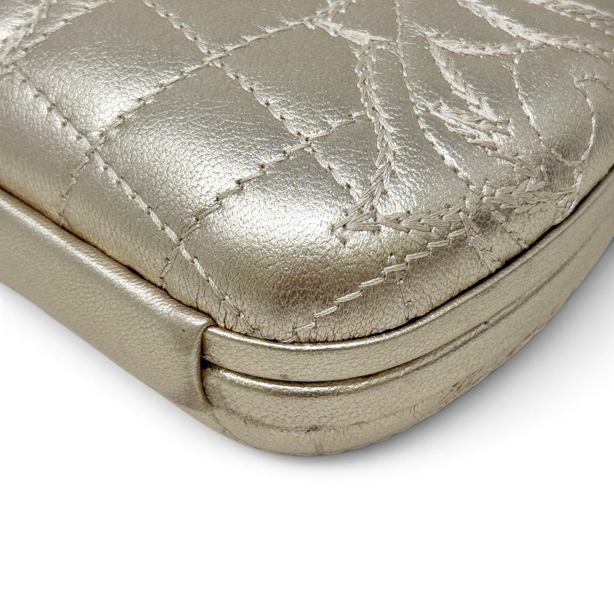 Versace Gold Clutch With Chain