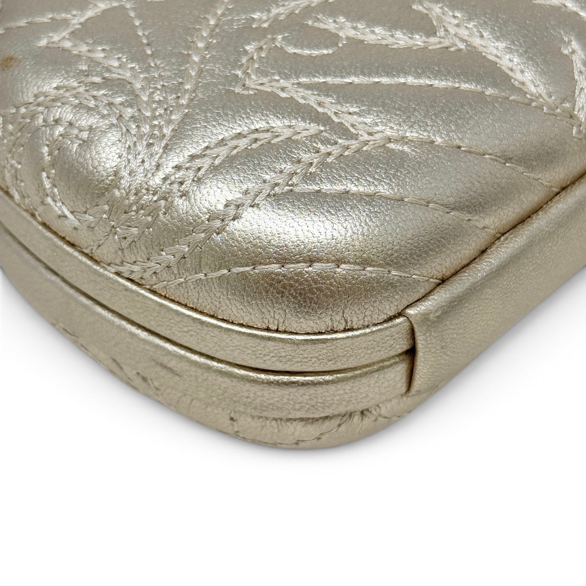 Versace Gold Clutch With Chain