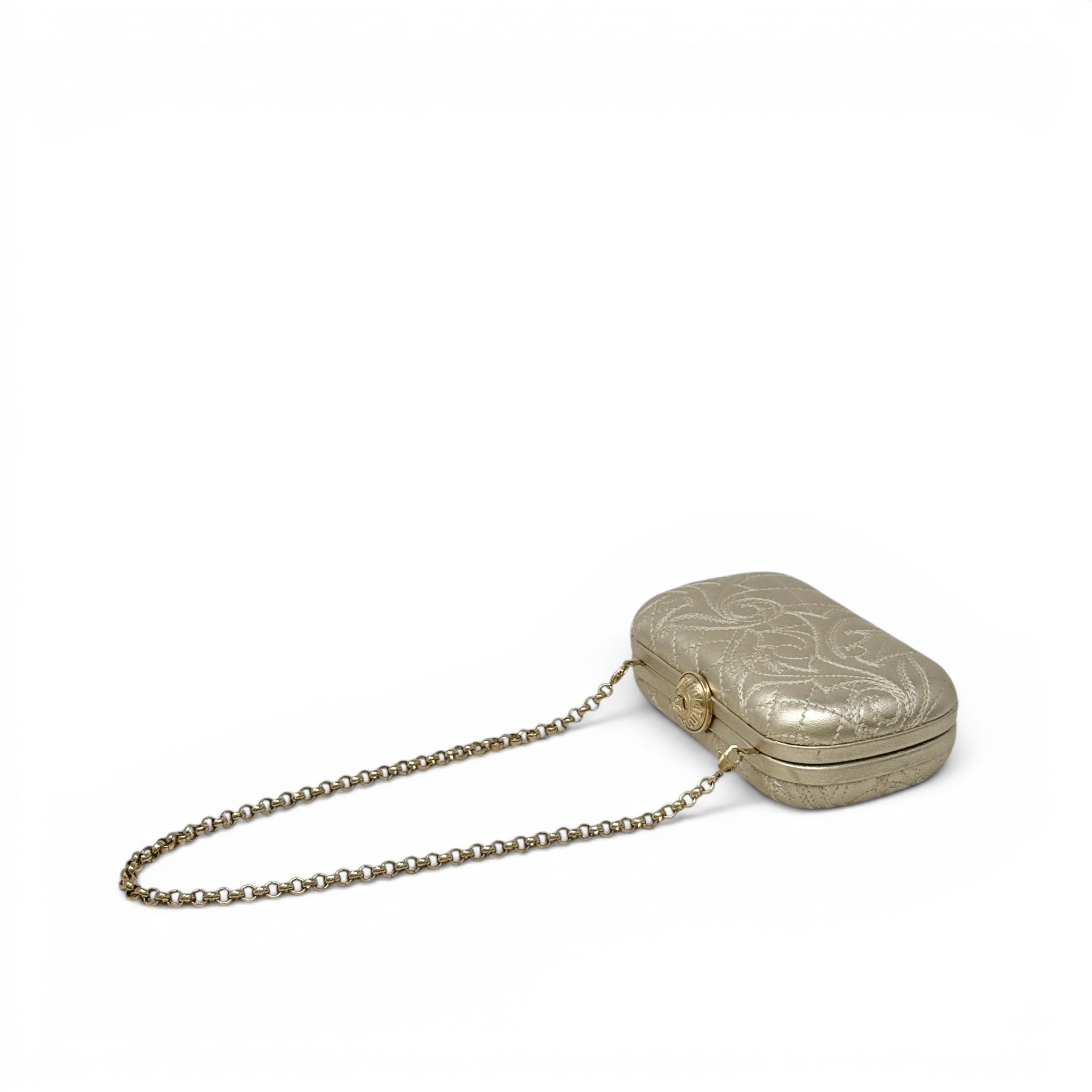 Versace Gold Clutch With Chain
