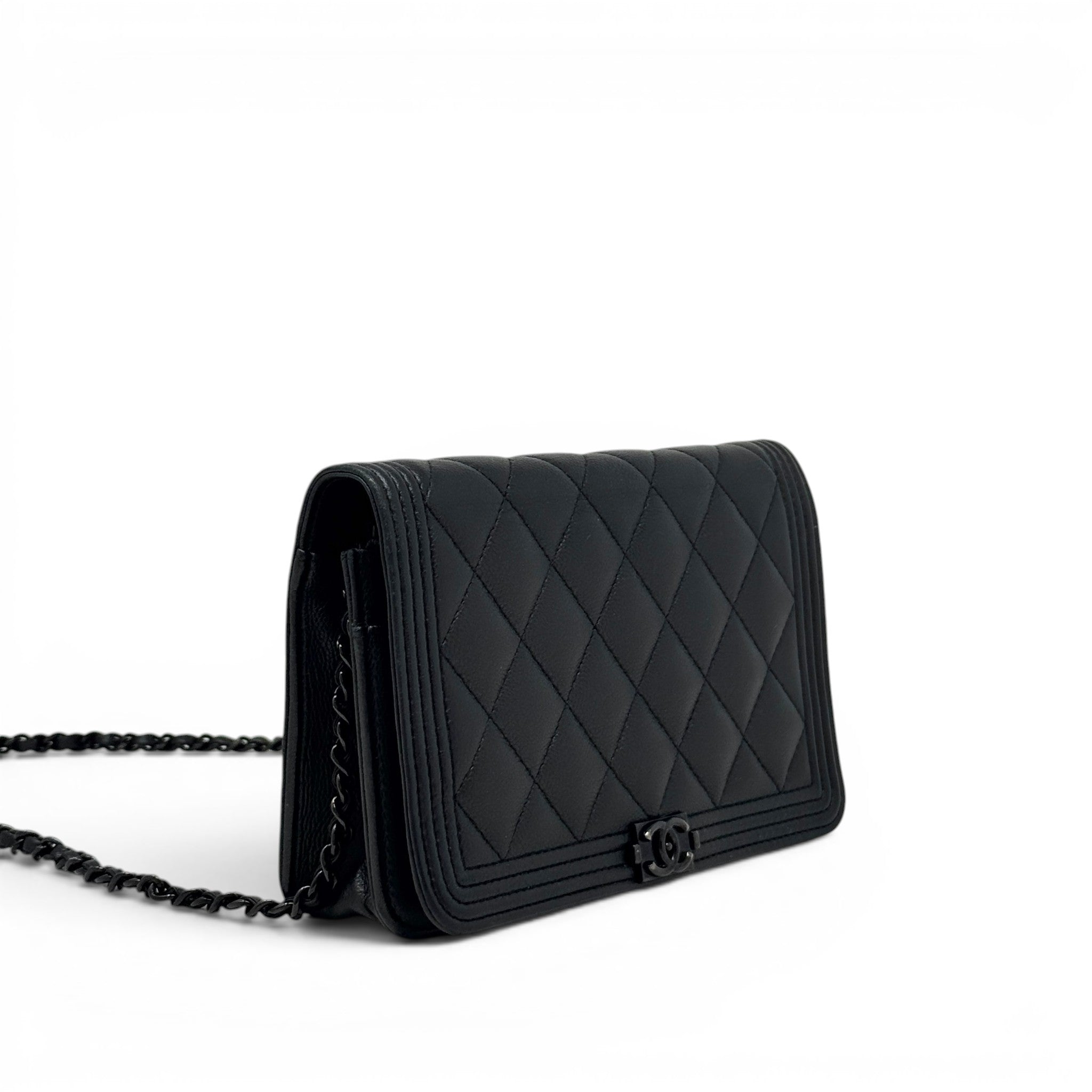 Chanel So Black Boy Wallet On Chain