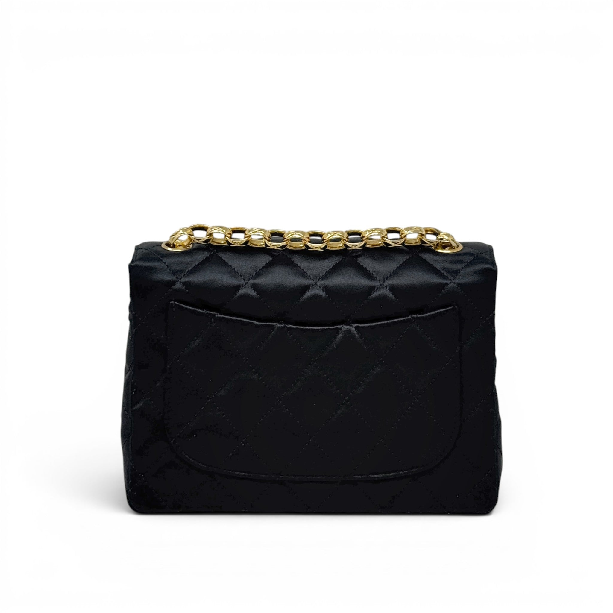 Chanel Black Satin Mini Square Flap