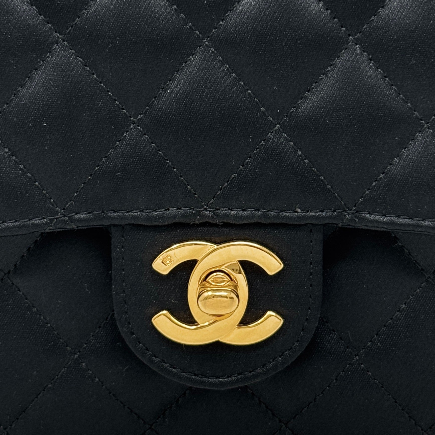 Chanel Black Satin Mini Square Flap